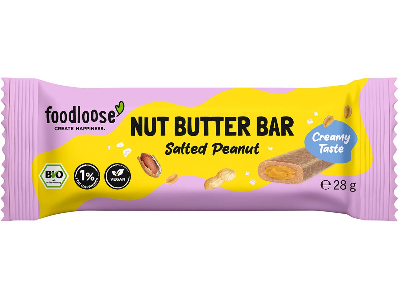 foodloose Bio-Dattelriegel mit "Salted Peanut"-Füllung, 28 g