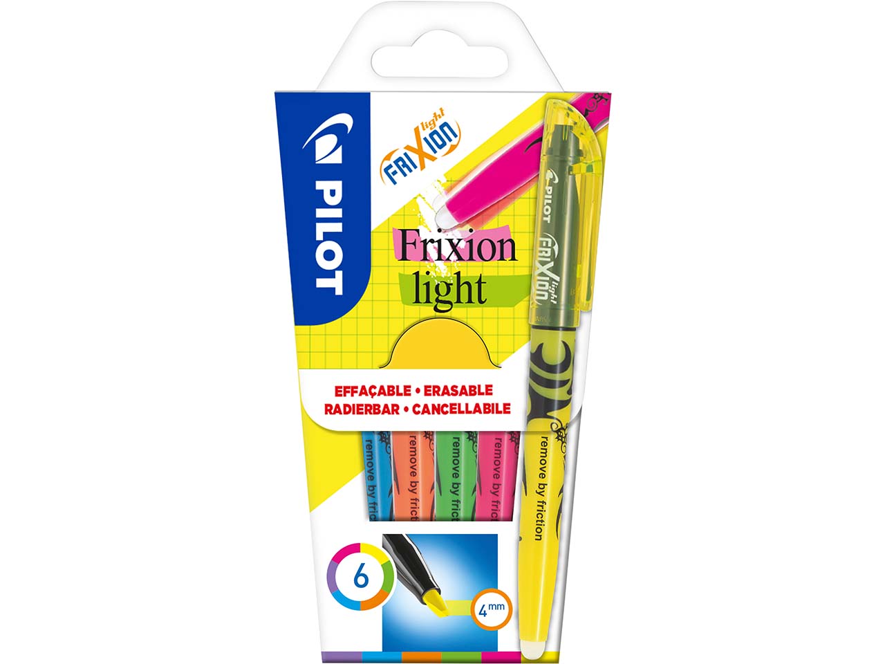 Pilot 6er-Set Textmarker "Frixion Light" farbig sortiert