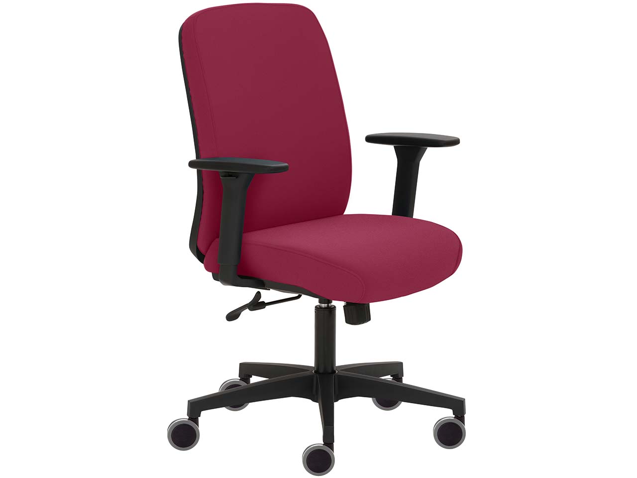 Bürodrehstuhl "2219" mit Armlehnen, rotviolett