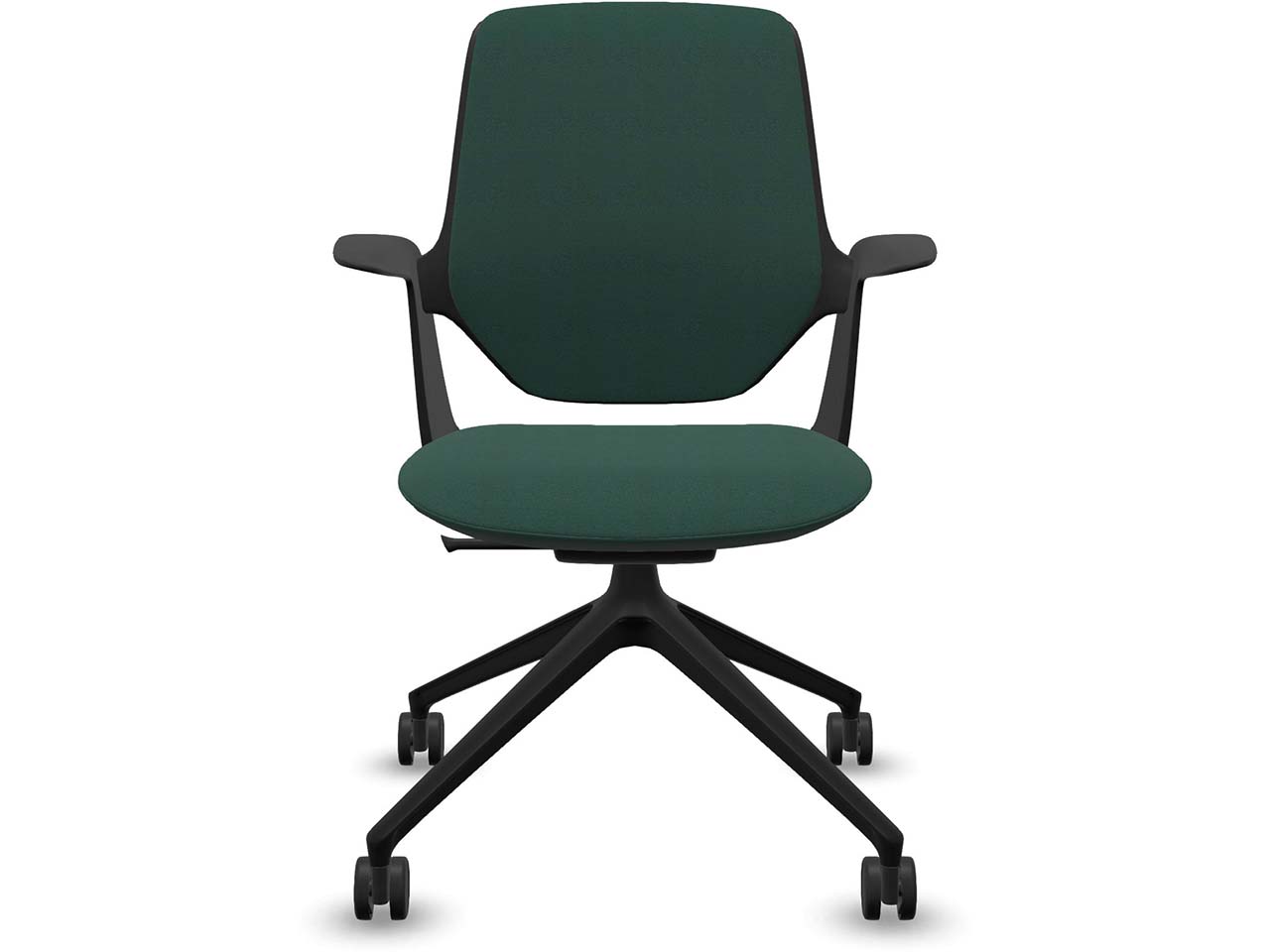 Profim Besucherstuhl "TRILLO PRO" mit Sternfußgestell auf Rollen, schwarz, Stoff: grün