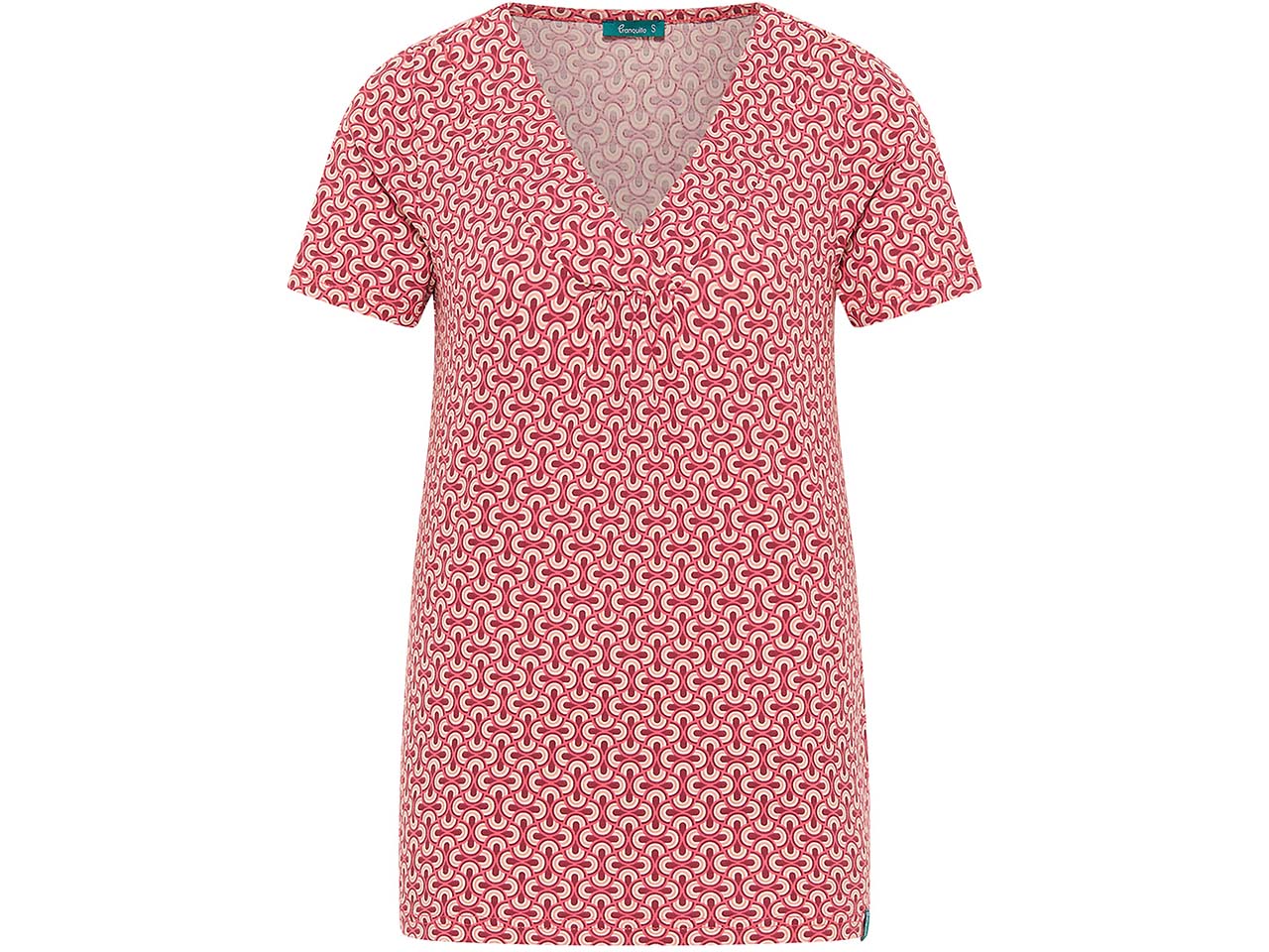 tranquillo Bio-Damen-Jersey-T-Shirt mit V-Ausschnitt, waves, Gr. S