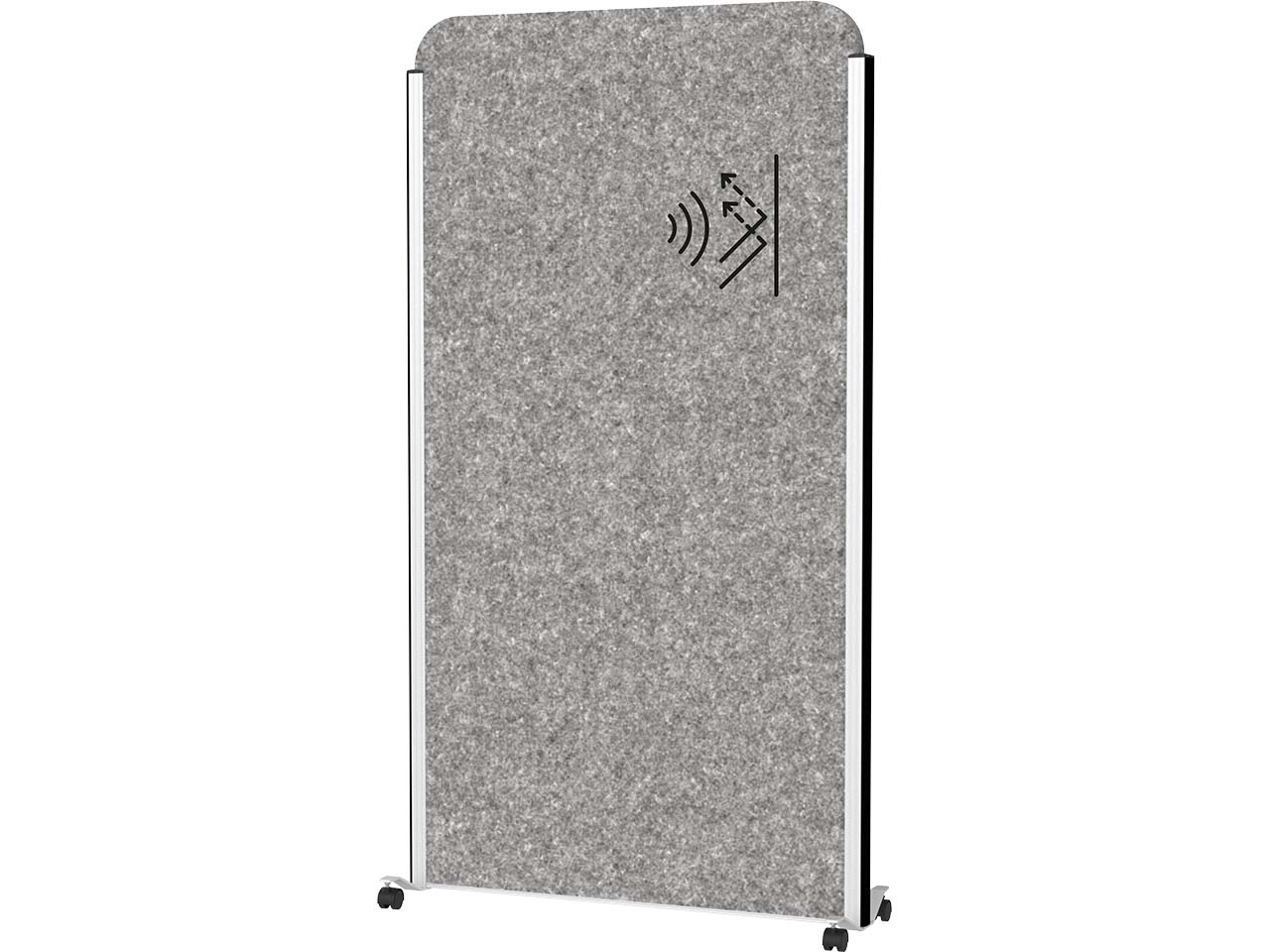 MAUL Stellwandsystem "MAULcocoon" silber, Akustik 100 x 180 cm, Mobil, dunkelgrau