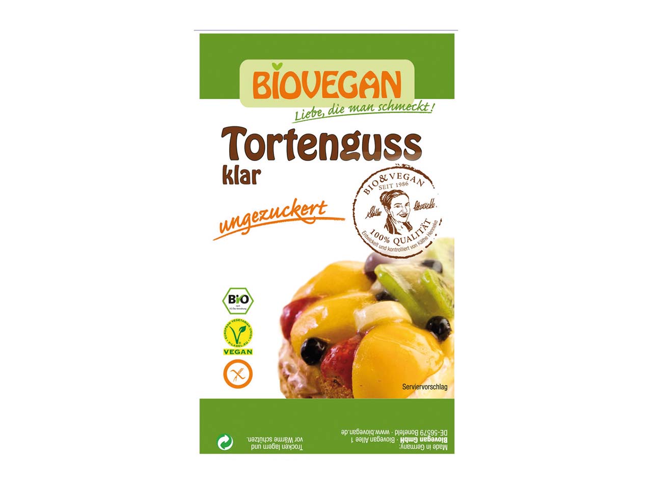 BIOVEGAN Bio-Tortenguss, klar, ungezuckert, 2 x 6 g