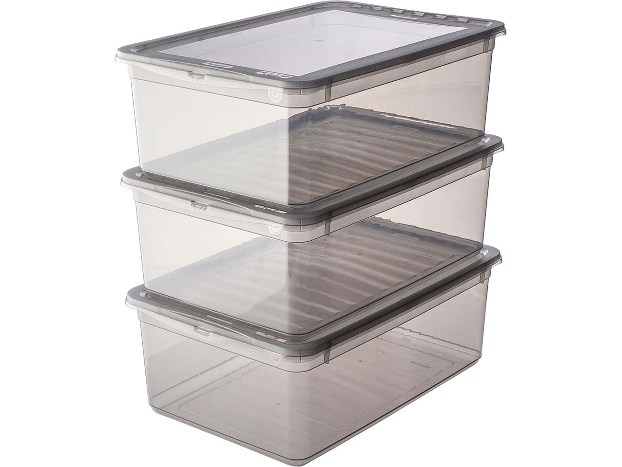 keeeper 3er-Pack Aufbewahrungsbox "Bea" mit Deckel, air control, 3 x 11 l, transparent