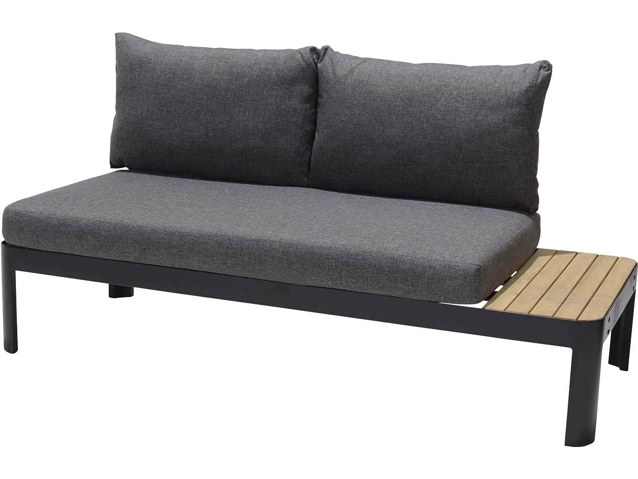 2-Sitzer Gartensofa "Portals" mit 2 Rückenlehnen und Ablage, schwarz