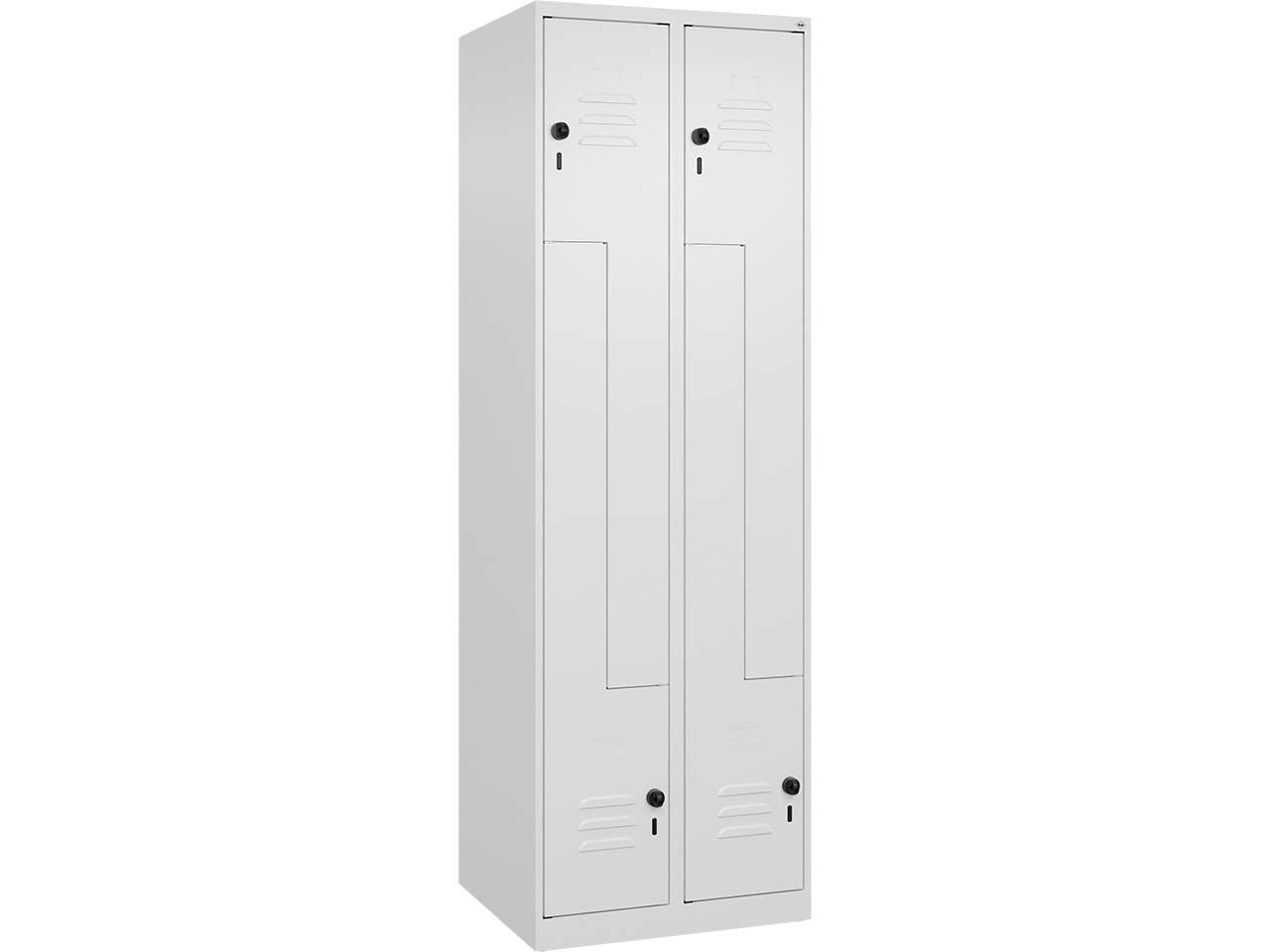 C+P Z-Spind Classic PLUS, 4 Fächer, 1850x600x500mm, Verkehrsweiß/Verkehrsweiß