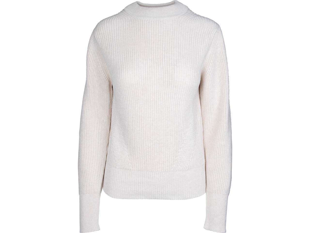 MELA Bio-Damen-Strickpullover "RIYA" mit kurzem Stehkragen, cream melange, Gr. M