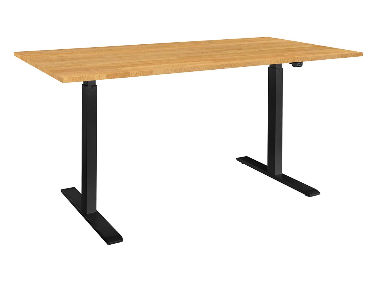 memo Höhenverstellbarer Schreibtisch "ON" schwarz, Buche massiv, B 100 x T 60 cm