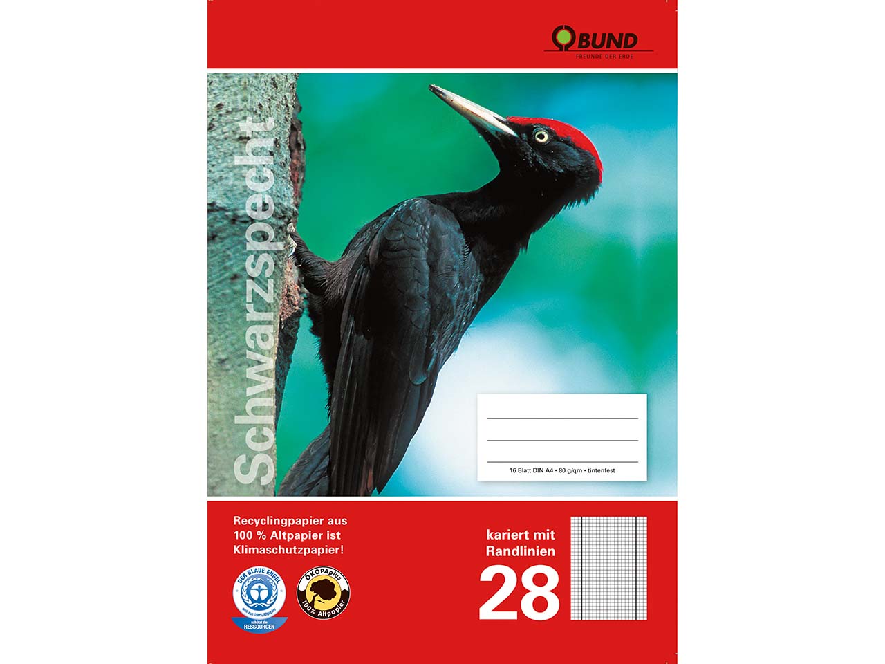 BUND Heft A4 Lineatur 28,kar.Randl