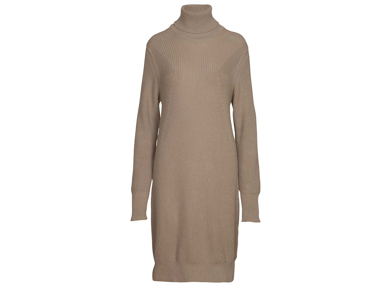 MELA Bio-Damen-Midi-Strickkleid 'ABAZIN' langarm m. Rollkragen, hazel, Gr. XL