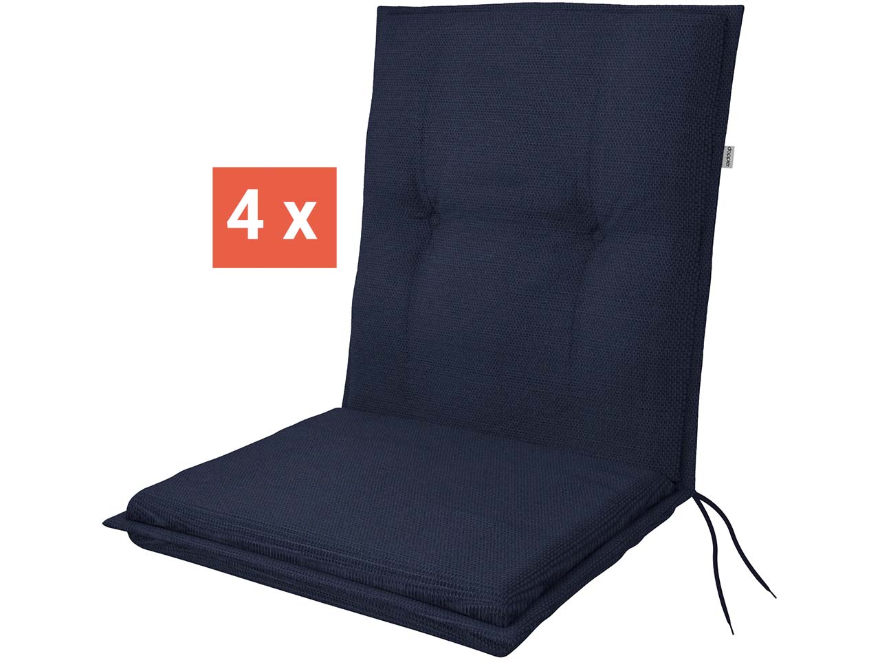 doppler Auflage "STAR" für Niederlehner, 4er-Pack, 100x48x6 cm, Polyester, dunkelblau