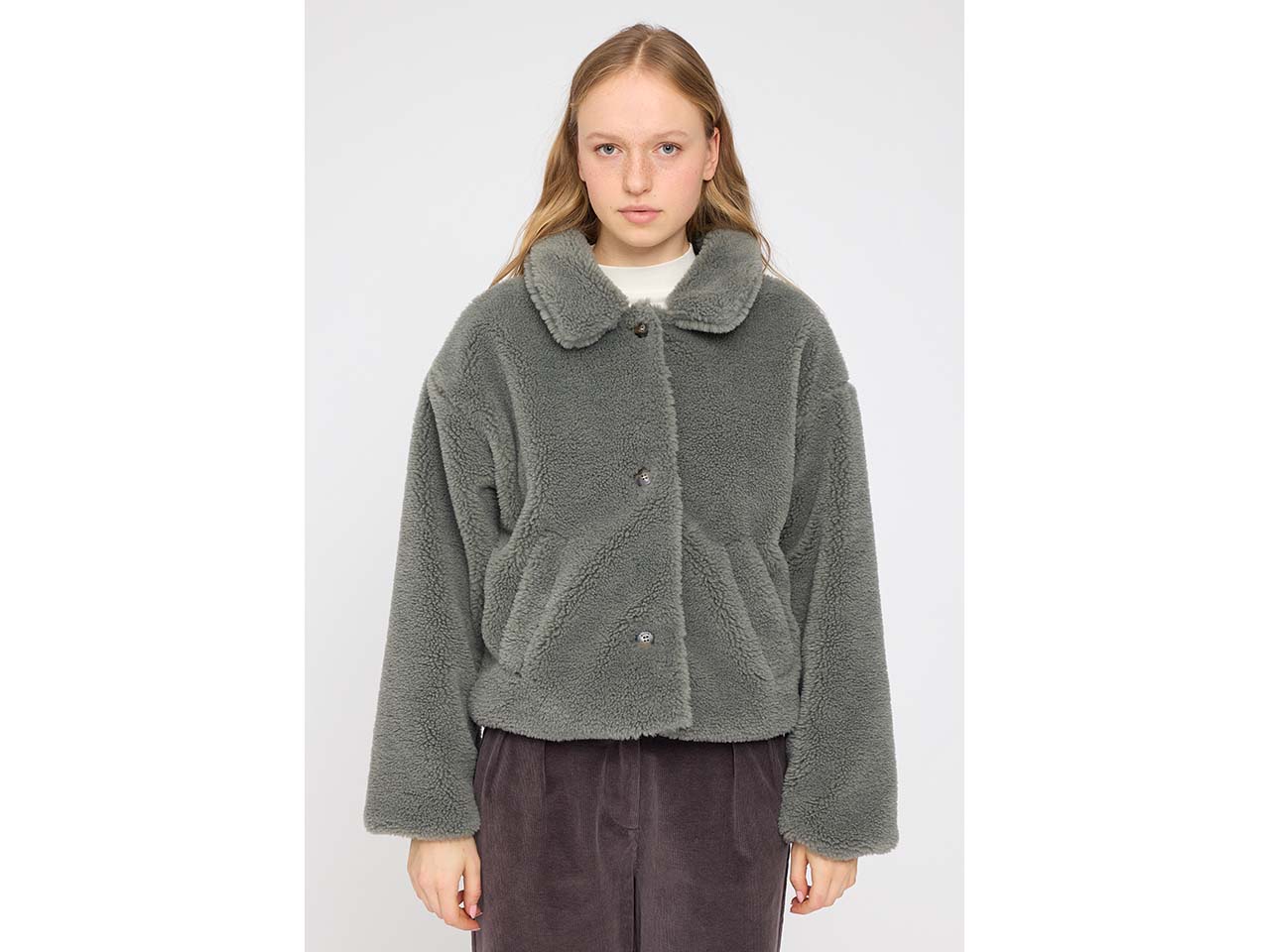 MAZINE Damen-Winterjacke 'Faux-Fur' mit Knöpfen, light bottle, Gr. M