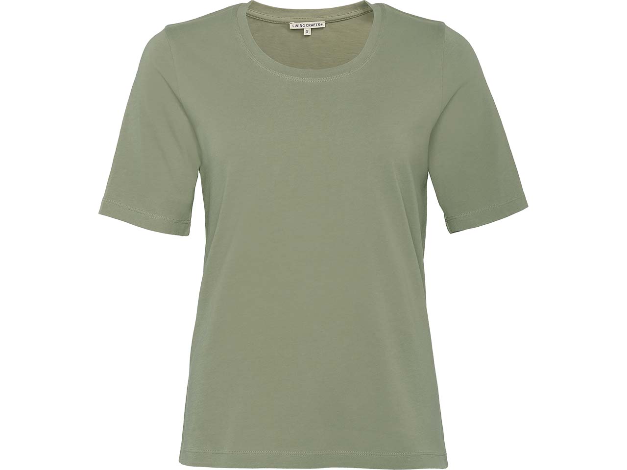 Living Crafts Bio-Damen-T-Shirt "TABERA" mit Rundhalsausschnitt, sage, Gr. S