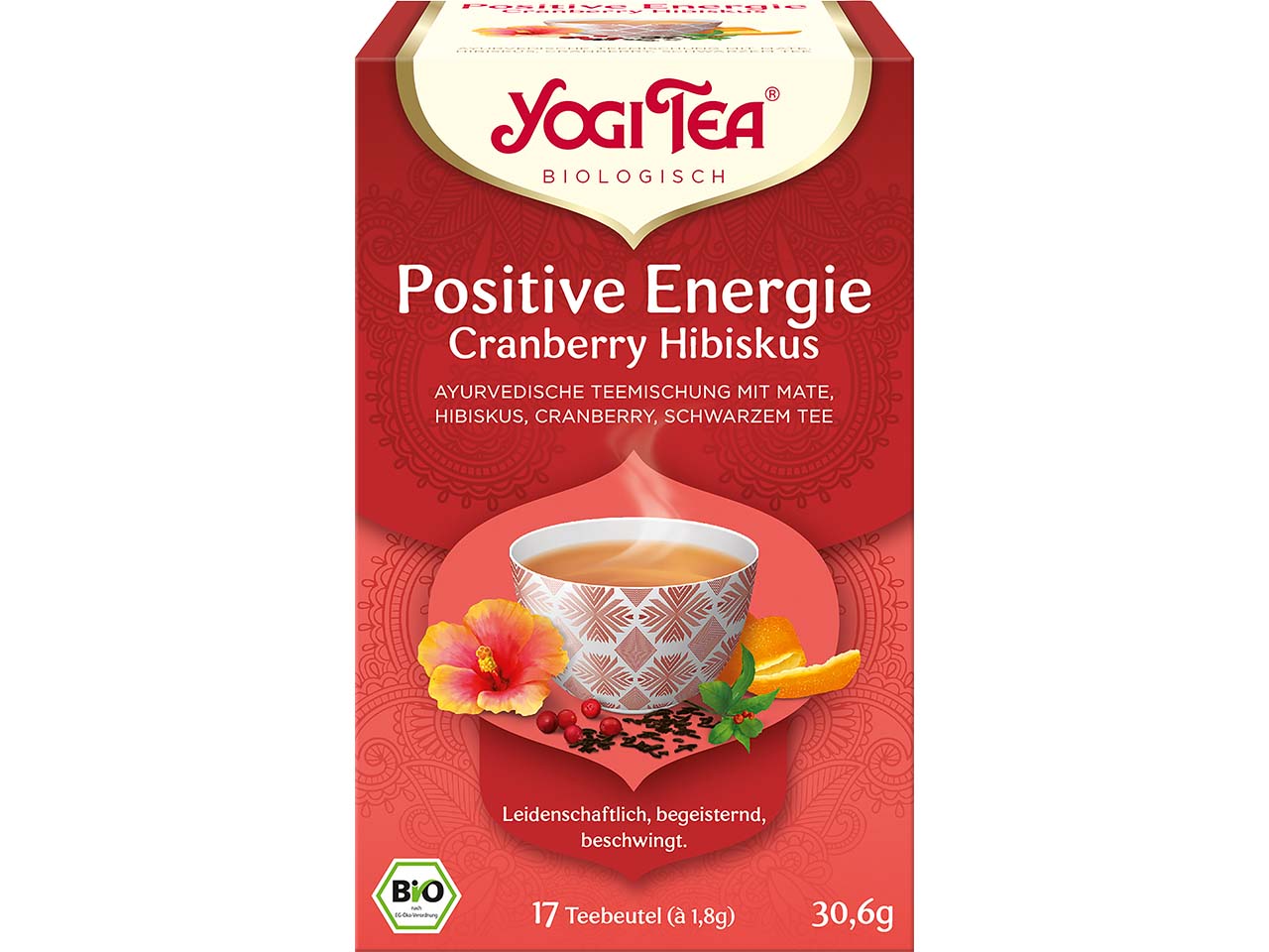 YOGI TEA Bio-Tee "Positive Energie" Cranberry Hibiskus, 30,6 g