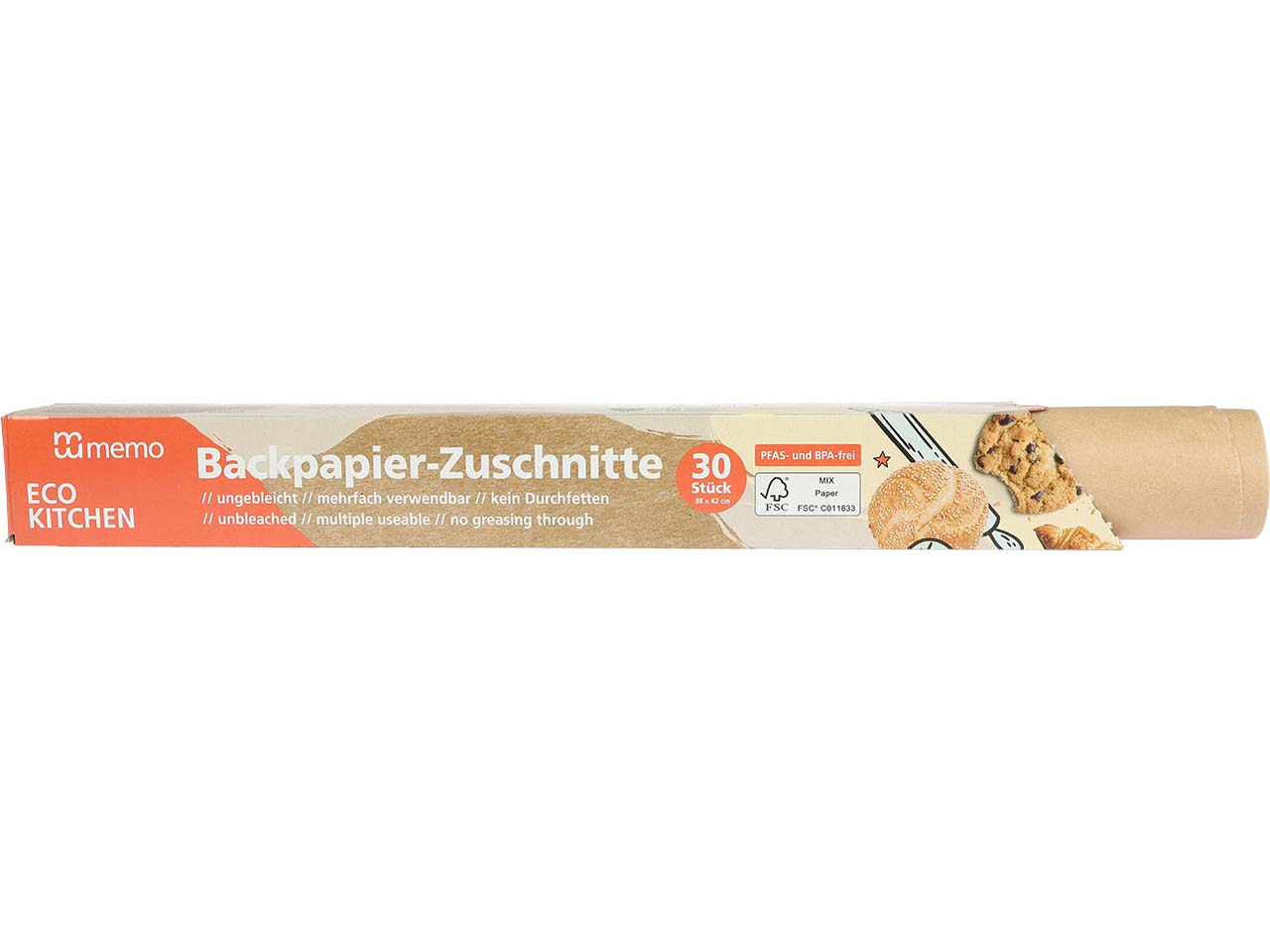 memo Backpapier-Zuschnitte, ungebleicht, 38 x 42 cm, 30 Bögen