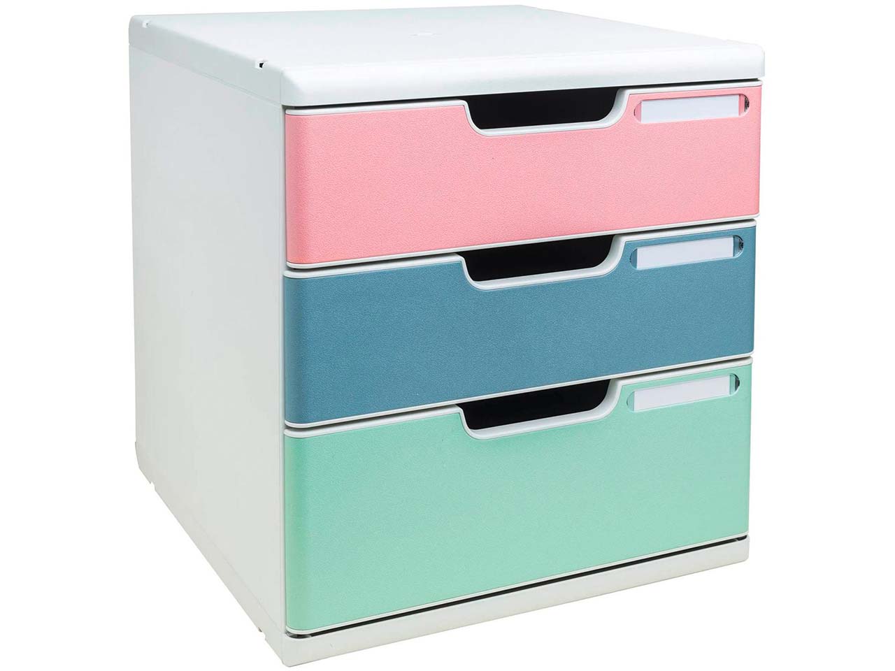 Exacompta Schubladenbox "Modulo AutentiK" DIN A4+, 3 Schubladen fbg sort., Korpus weiß