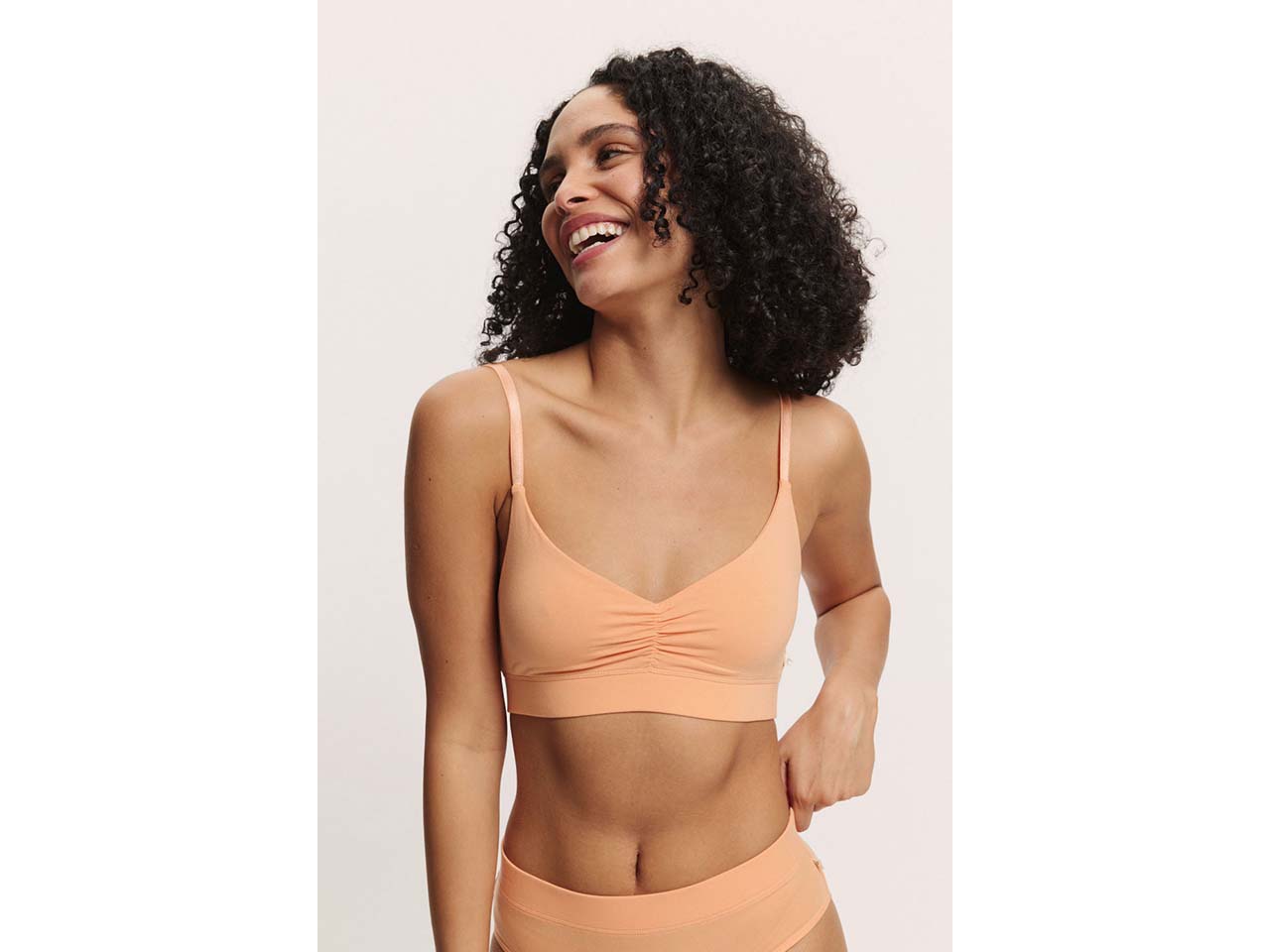 tranquillo Damen-Bralette 'Nolaa' aus Tencel, peach, Gr. L