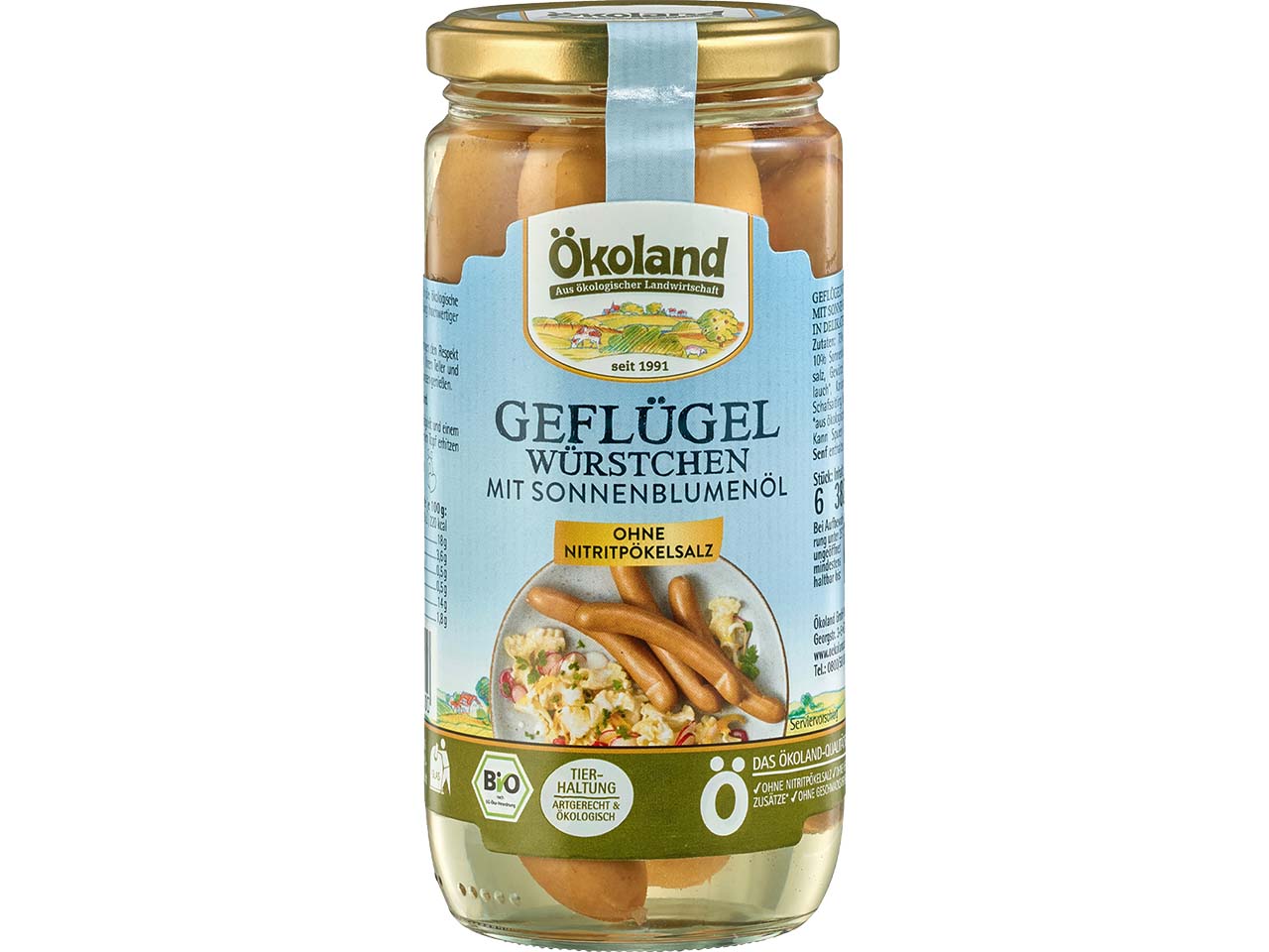 Ökoland Bio-Geflügel-Würstchen, 380 g