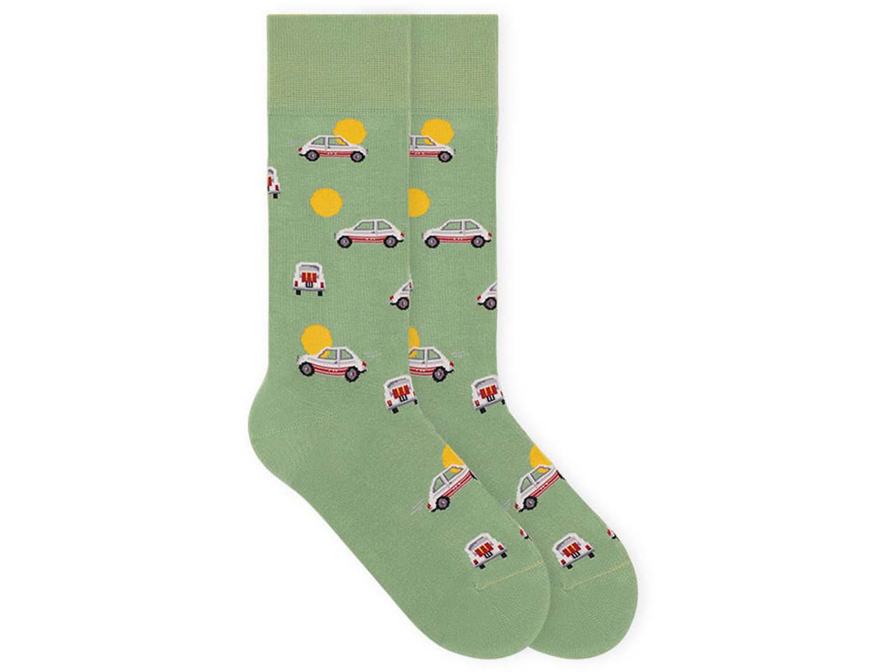 von Jungfeld Bio-Socken "Auto", blattgrün, Gr. 43/46