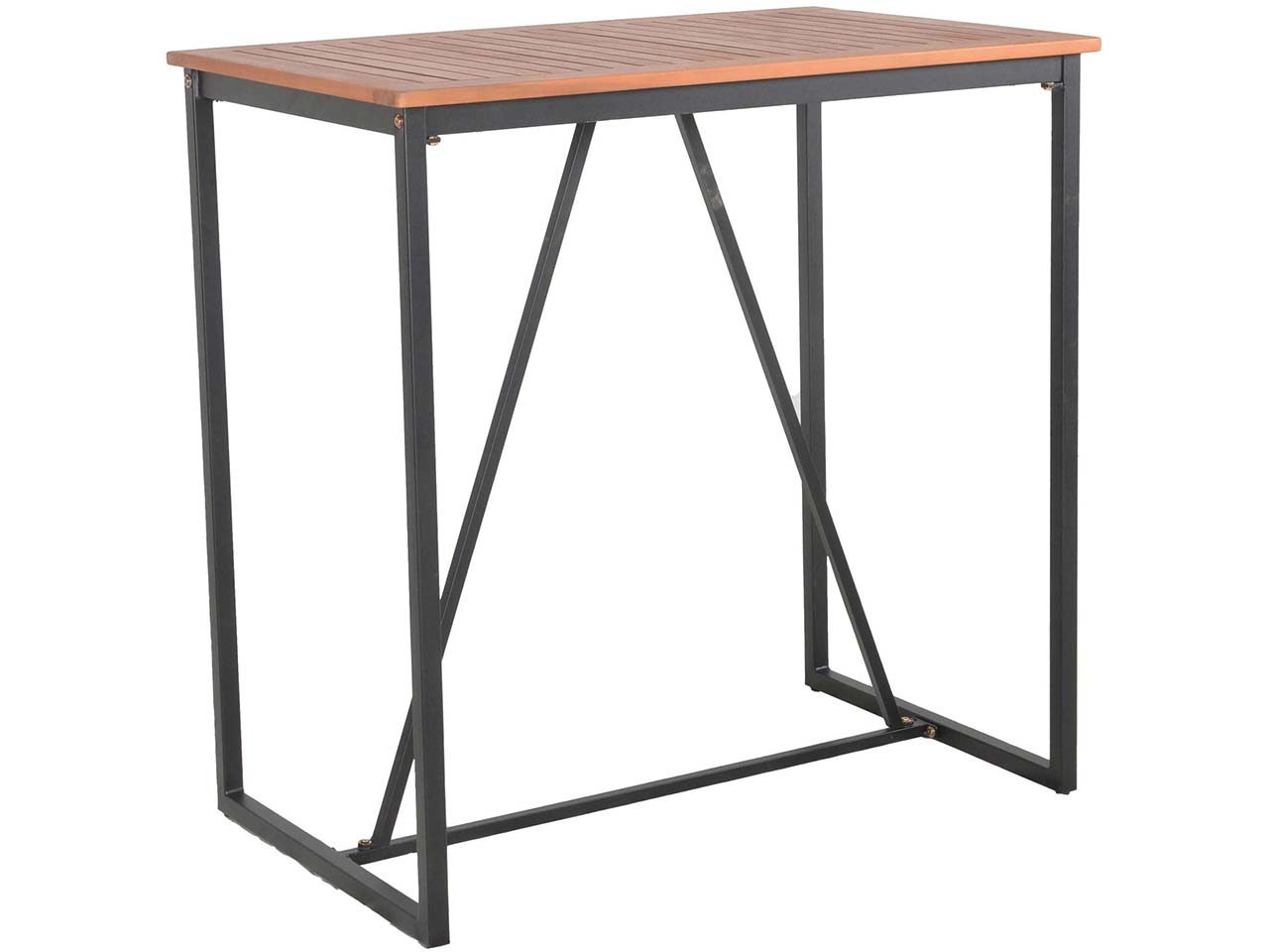 Bartisch "BERN" B 110 x T 70 x H 110 cm, Eukalpytus geölt, Alu schwarz