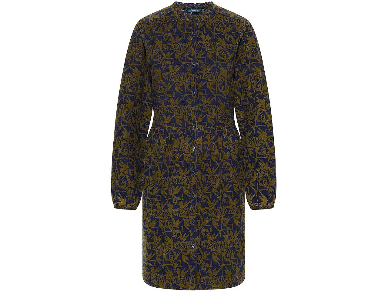 tranquillo Bio-Damen-Midi-Cord-Kleid mit Rüschen-Kragen, stencil, Gr. 36