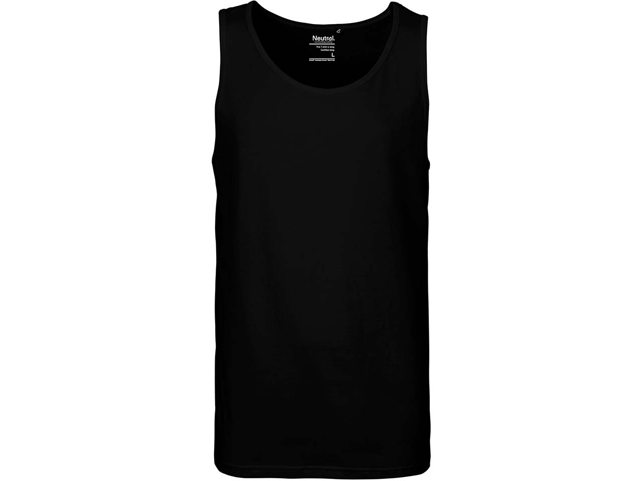Neutral Bio-Herren-Tanktop mit Rundhalsausschnitt, schwarz, Gr. L
