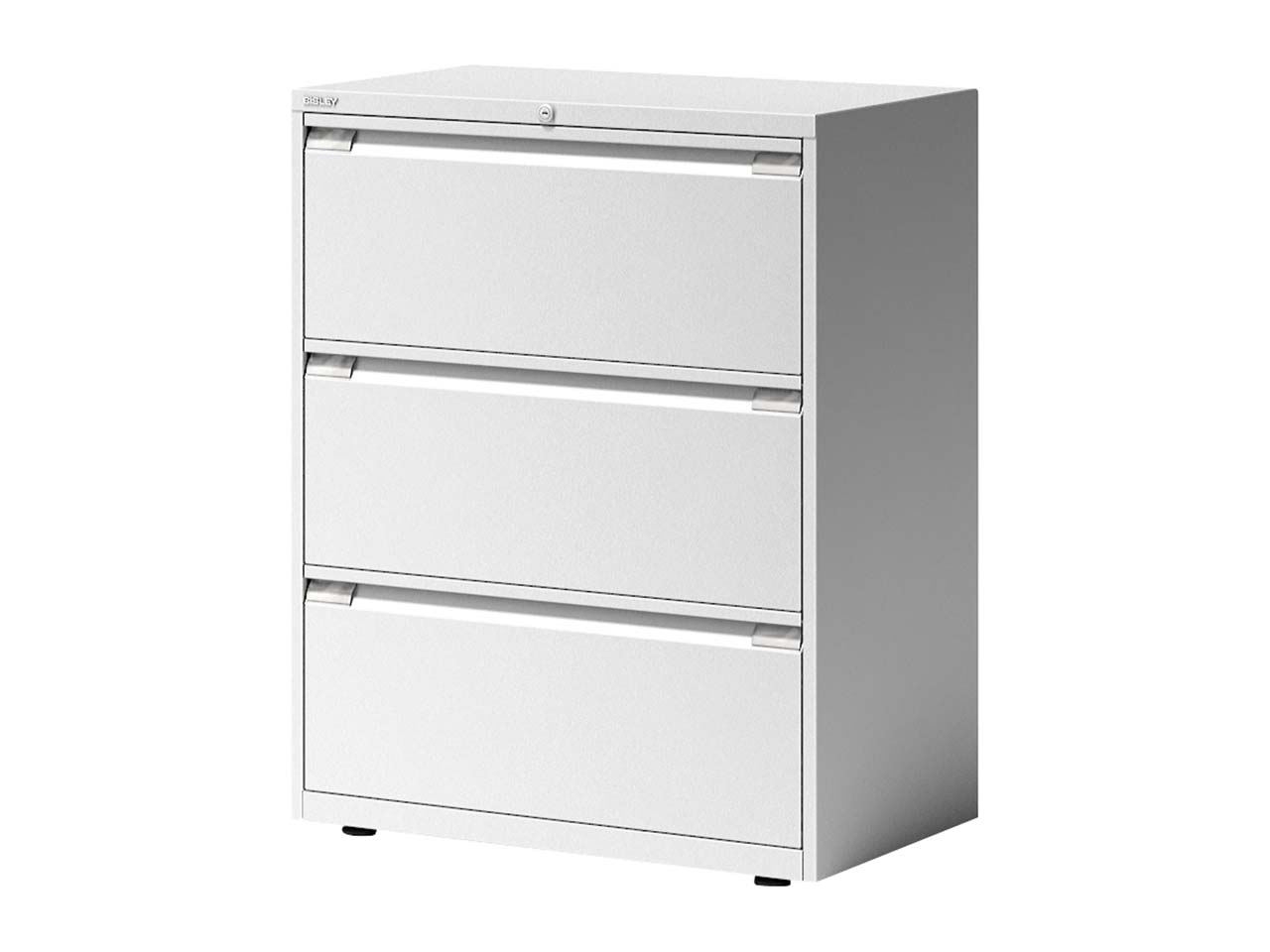 BISLEY Registraturschrank 2-bahnig, 3 Schubladen verkehrsweiß