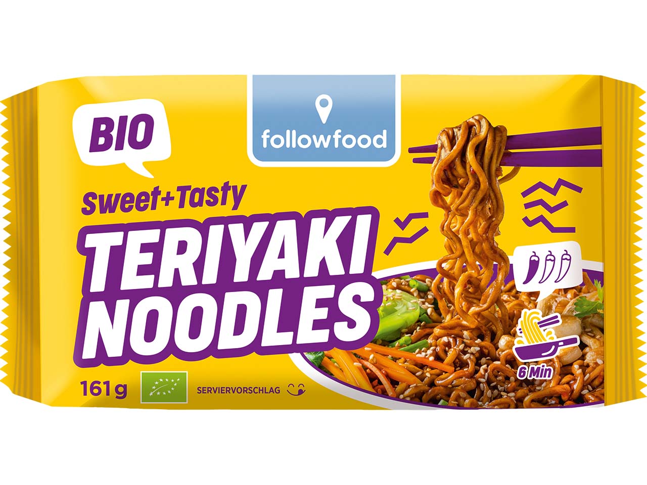 followfood Bio-Instant-Gericht Teriyaki Nudeln "Sweet + Tasty", 161 g