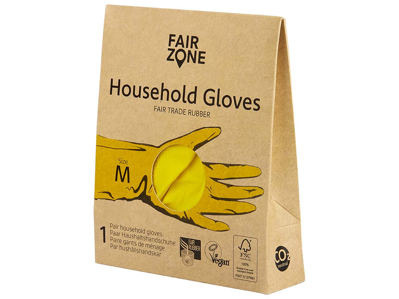 Fair Zone Gummihandschuhe, Größe M, gelb