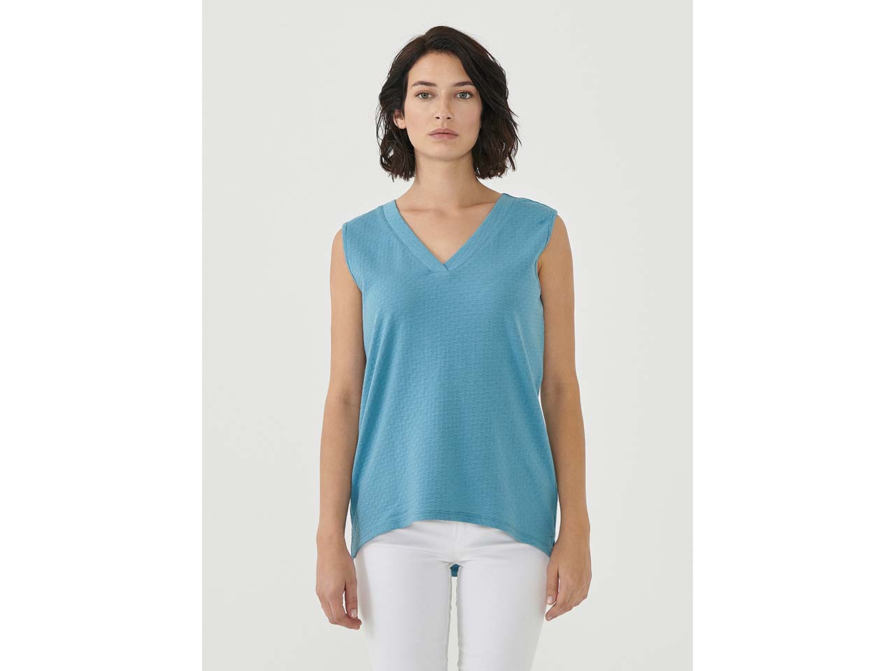 ORGANICATION Bio-Damen-Tank-Top mit V-Ausschnitt petrol blue, XS