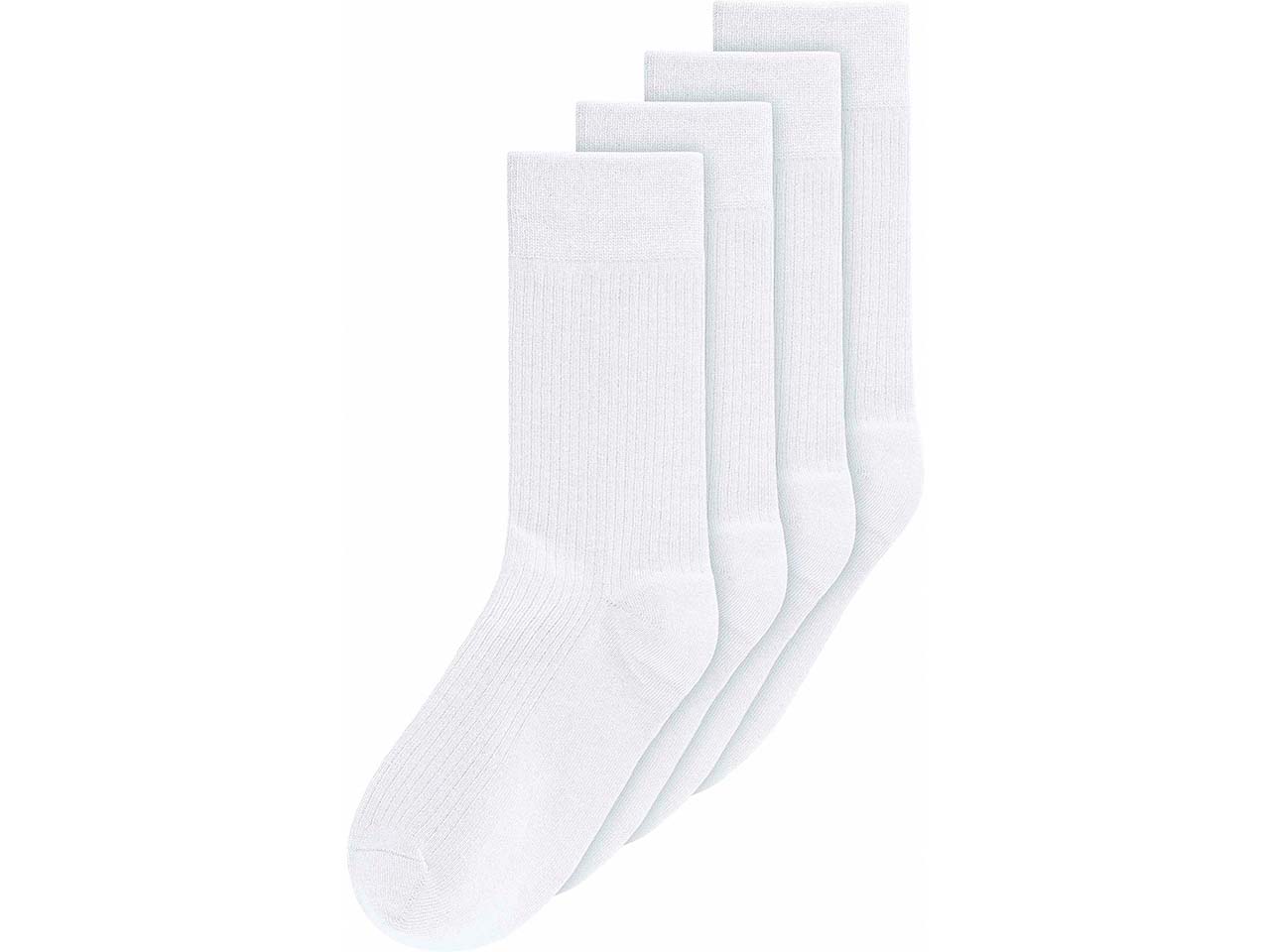 MELA 4er-Pack Bio-Socken 'Ripped', weiß, Gr. 43/46