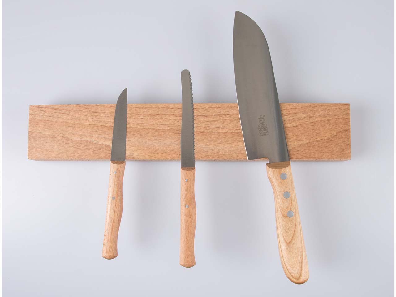Messerleiste mit Magneten, massive Buche, geölt