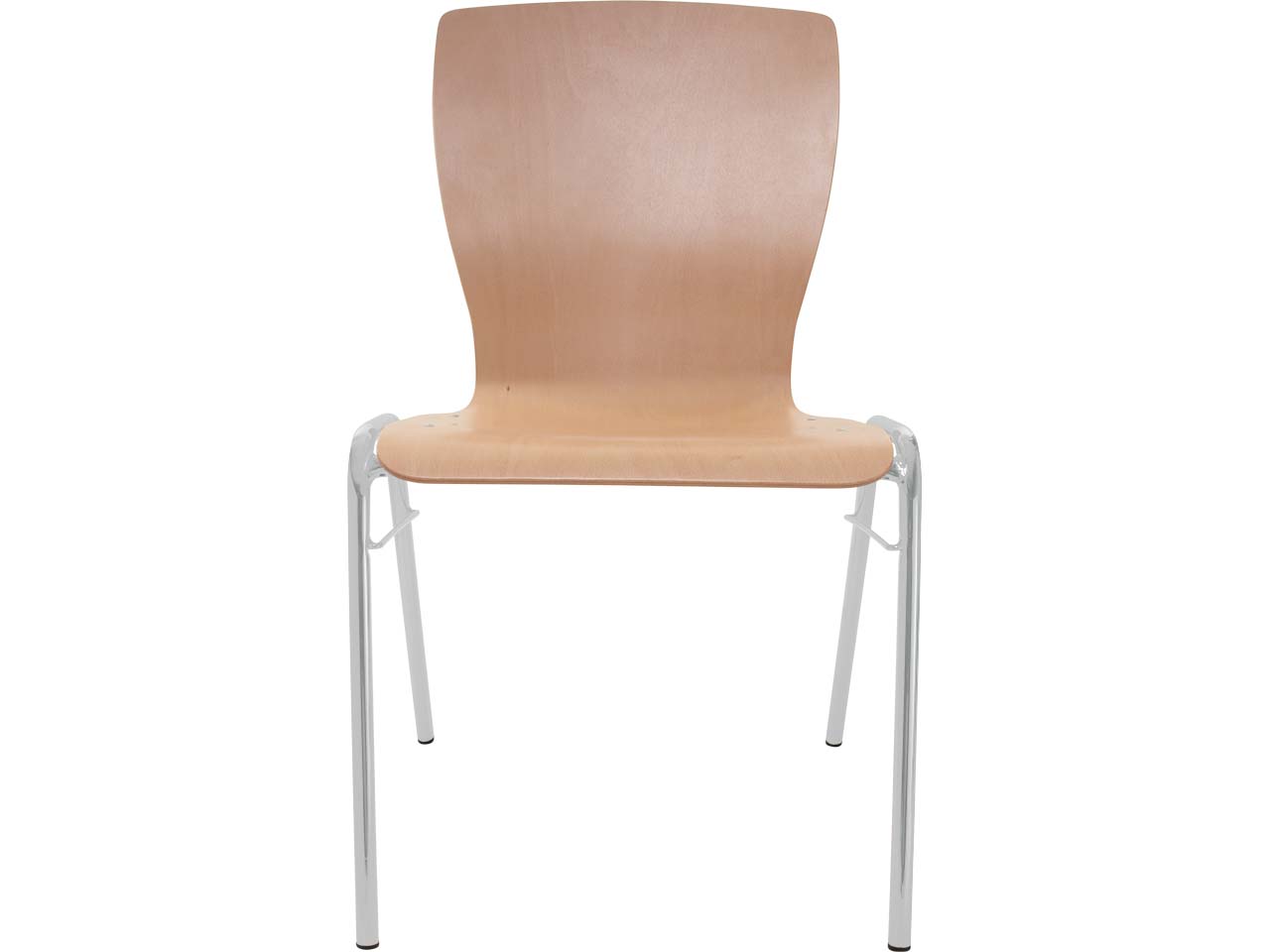 Besucherstuhl "A29" Buche, Gestell silber, Steg