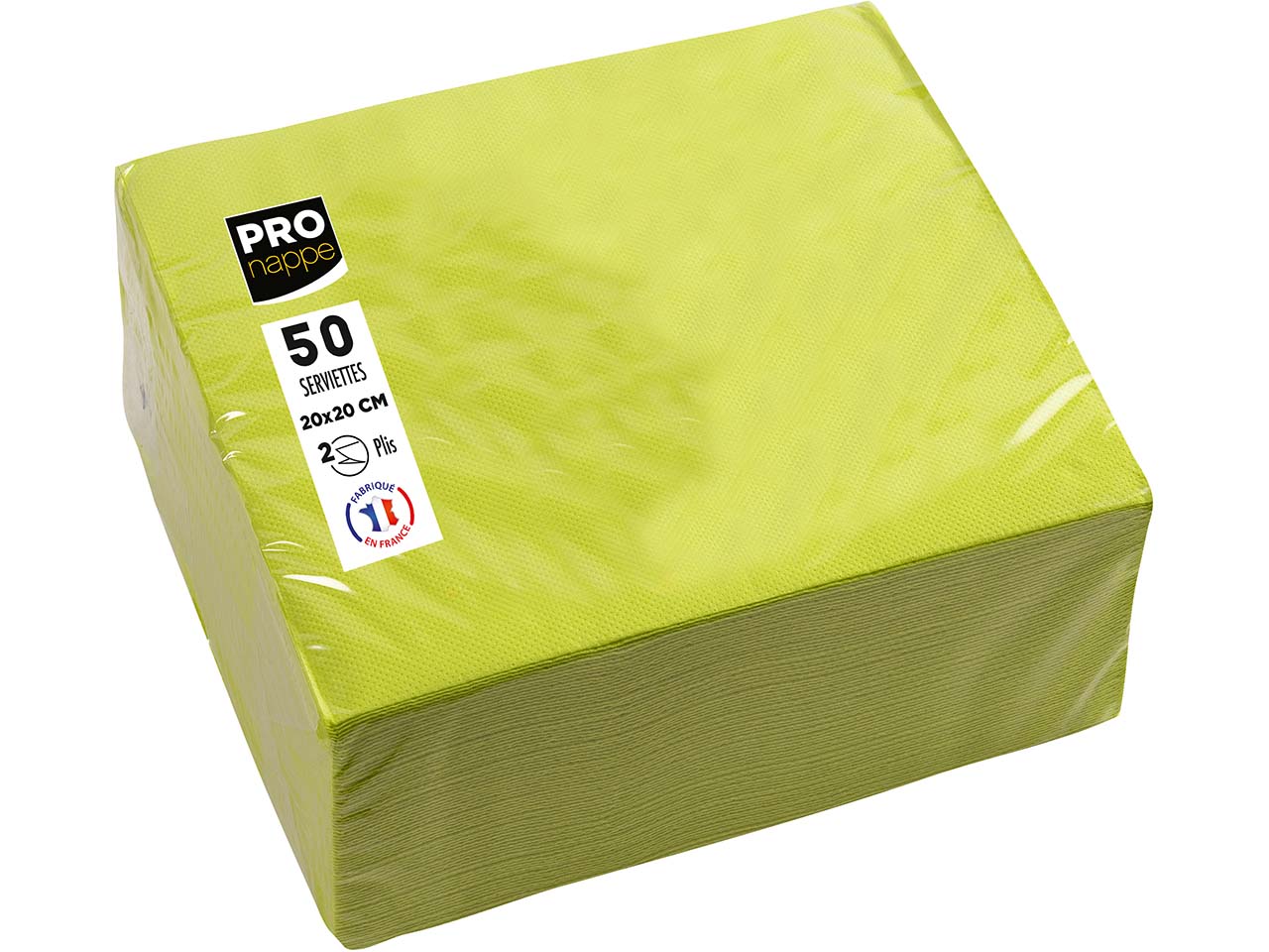 50 ProNappe Cocktail-Servietten 20 x 20 cm, kiwigrün