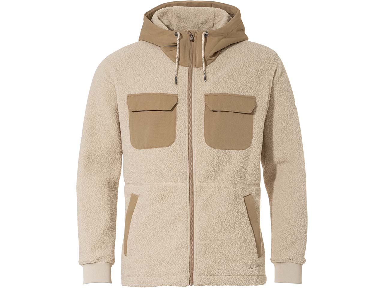 VAUDE Herren-Fleecejacke "Manukau III" mit weitenregulierbarer Kapuze, linen, Gr. L