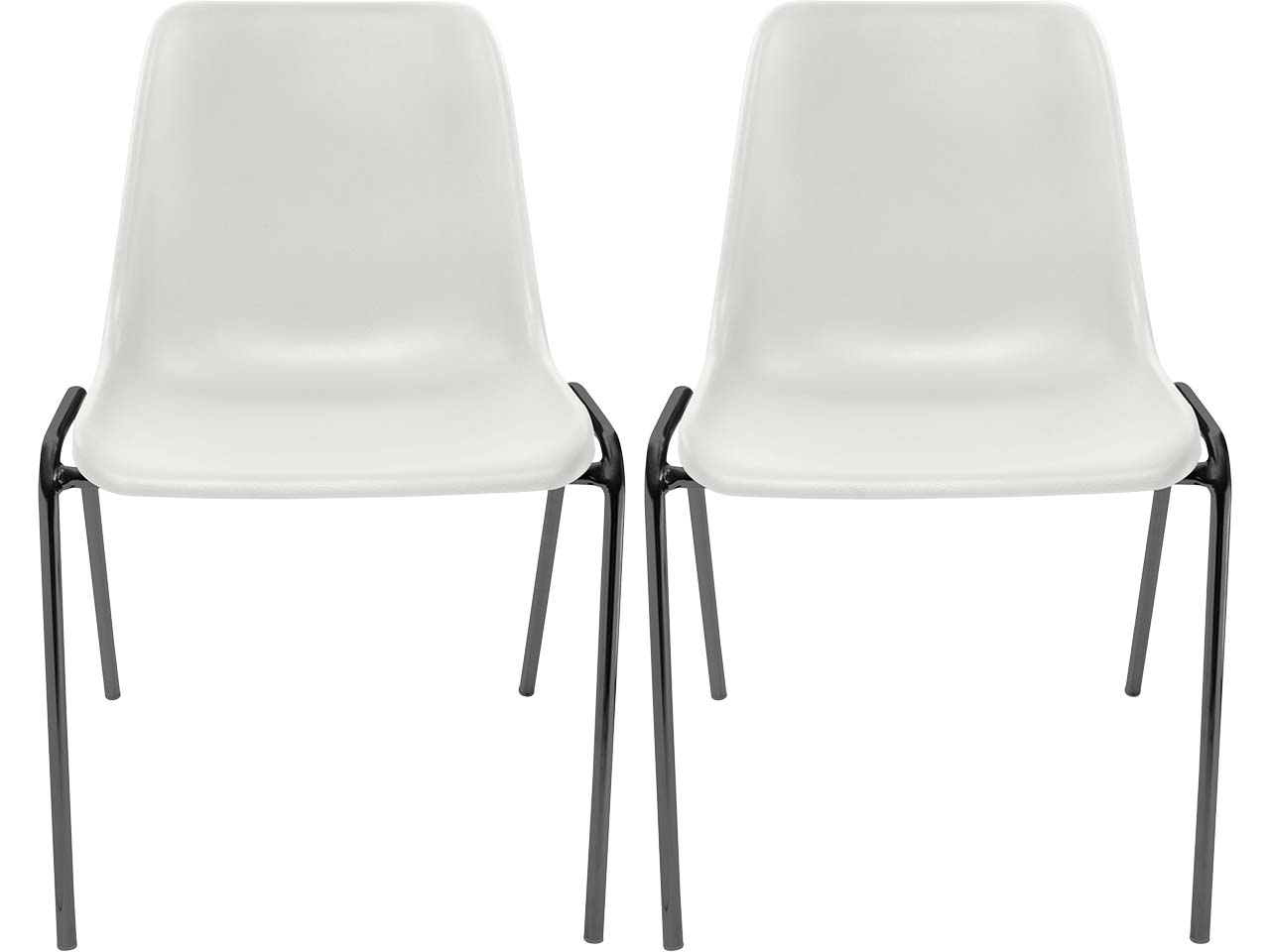 2x Besucherstuhl "ECO" Gestell anthrazit, Kunststoffschale weiß