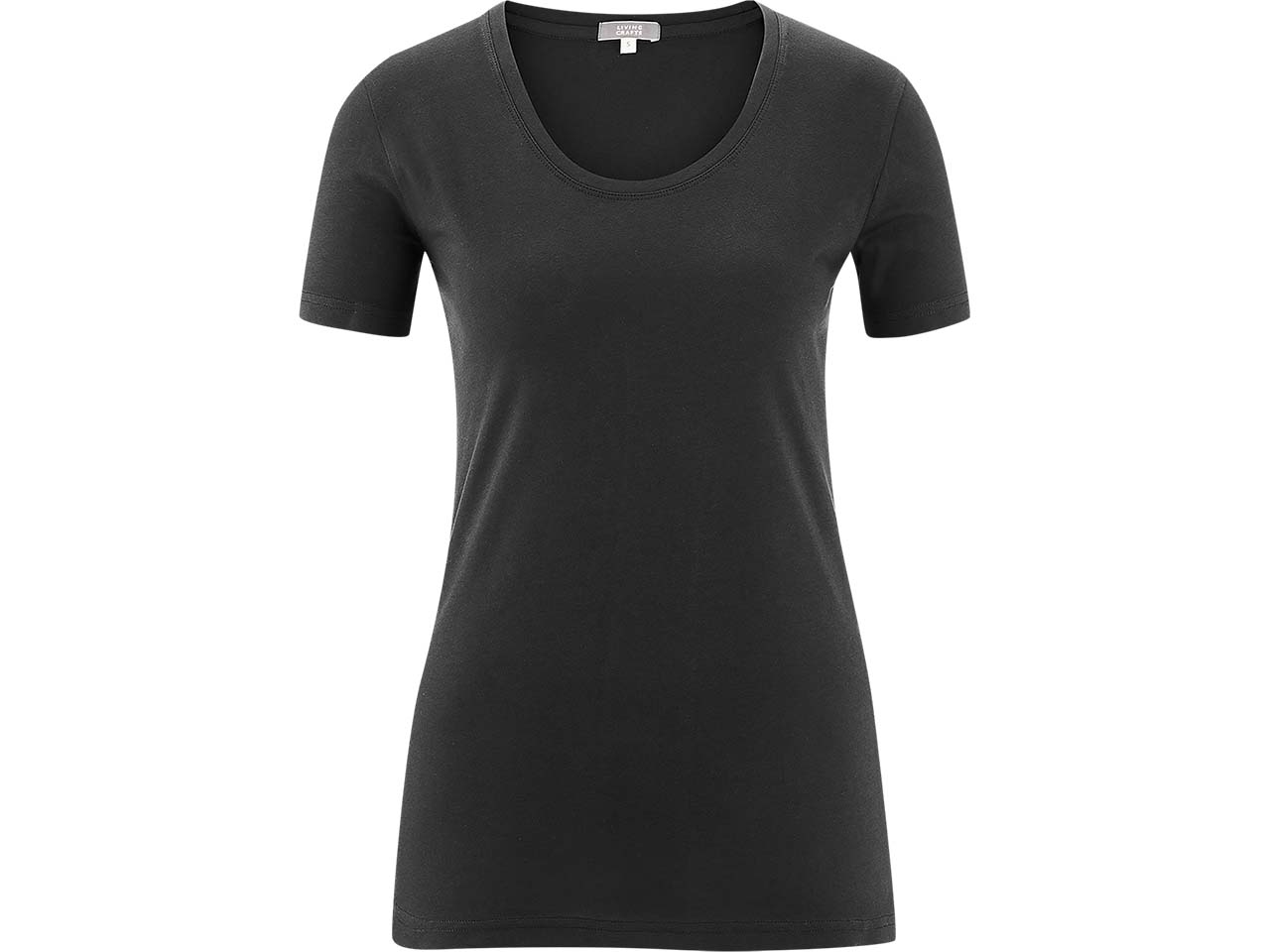 Living Crafts Bio-Damen-T-Shirt "FRIEDA" mit Rundhalsausschnitt, black, Gr. XL