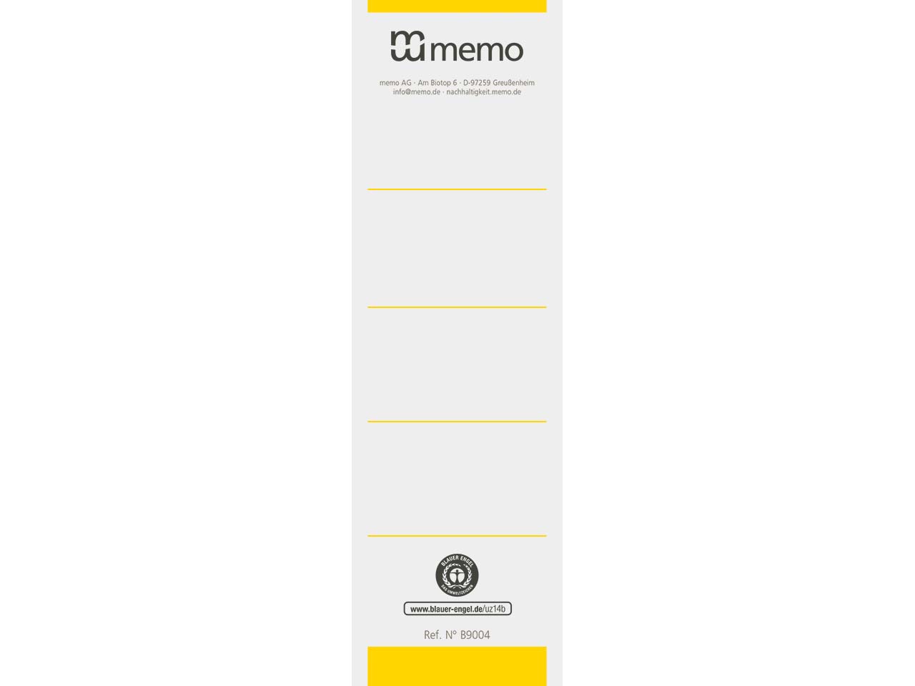 10 memo-Rückenschilder 7,5cm gelb