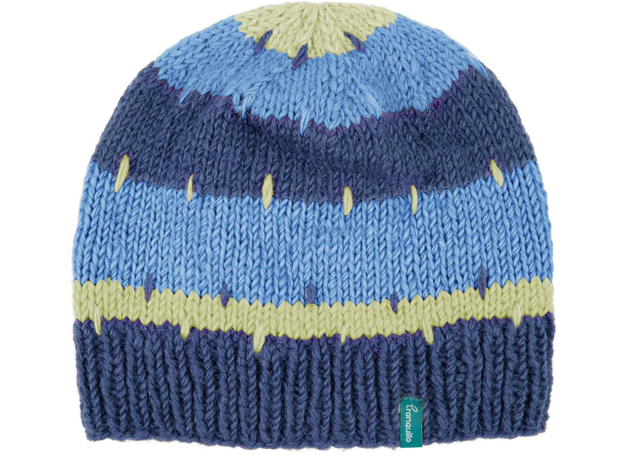 tranquillo Wollmütze, gemustert, indigo