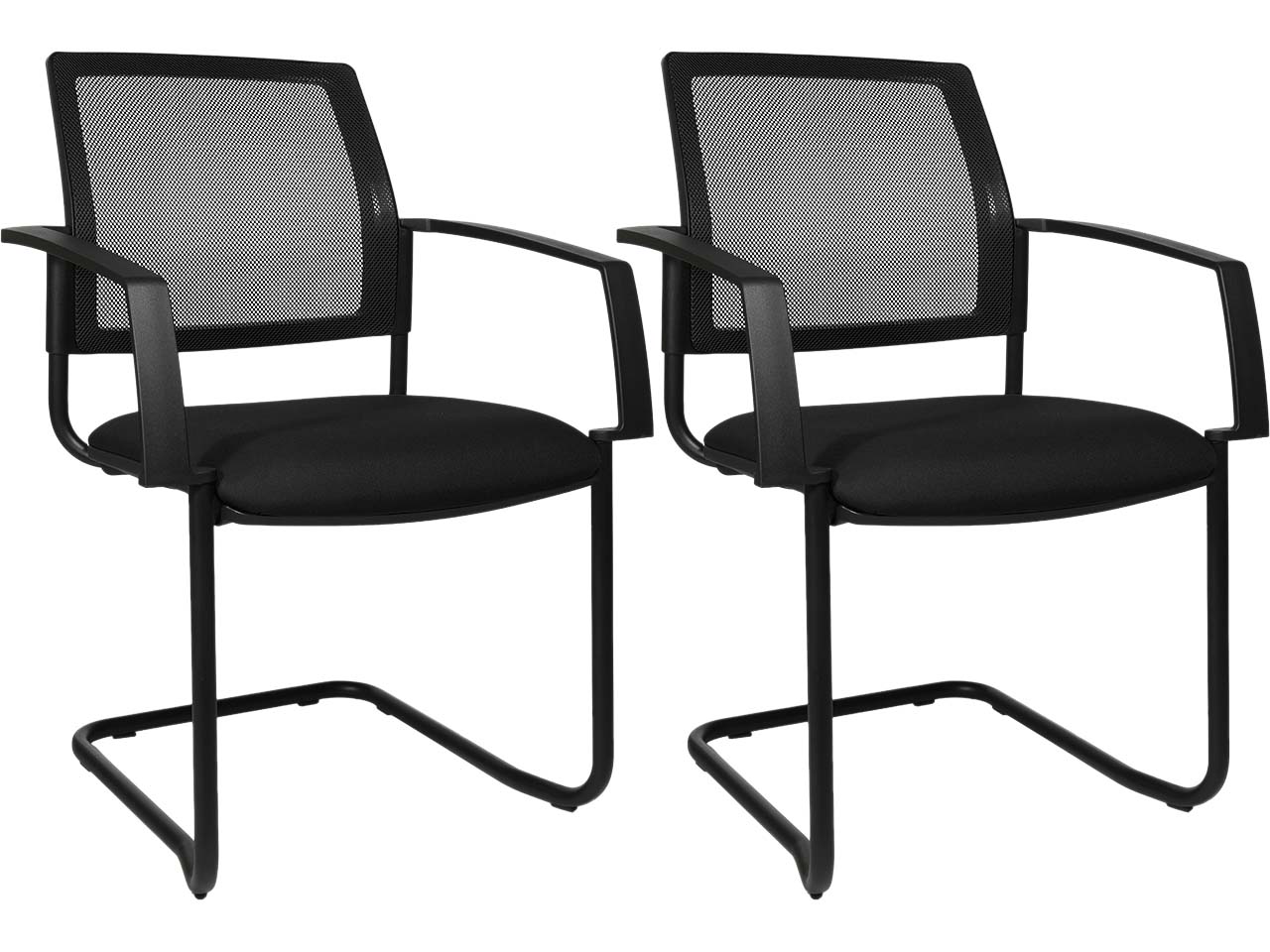 Topstar Freischwinger "BtoB 20" mit Armlehnen Netzrücken schwarz, 2 Stk.