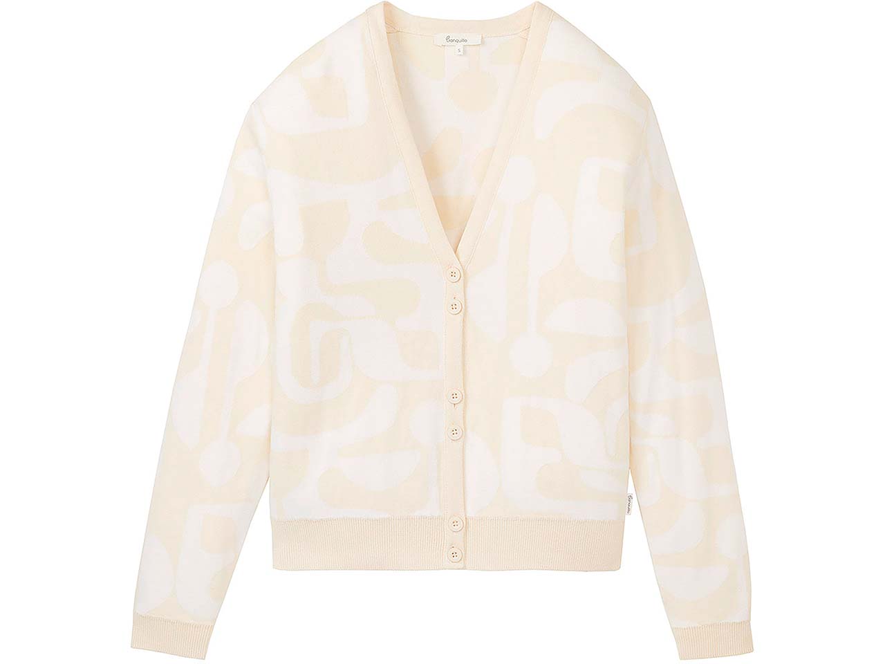 tranquillo Bio-Damen-Strickjacke mit V-Ausschnitt, soft white, Gr. M