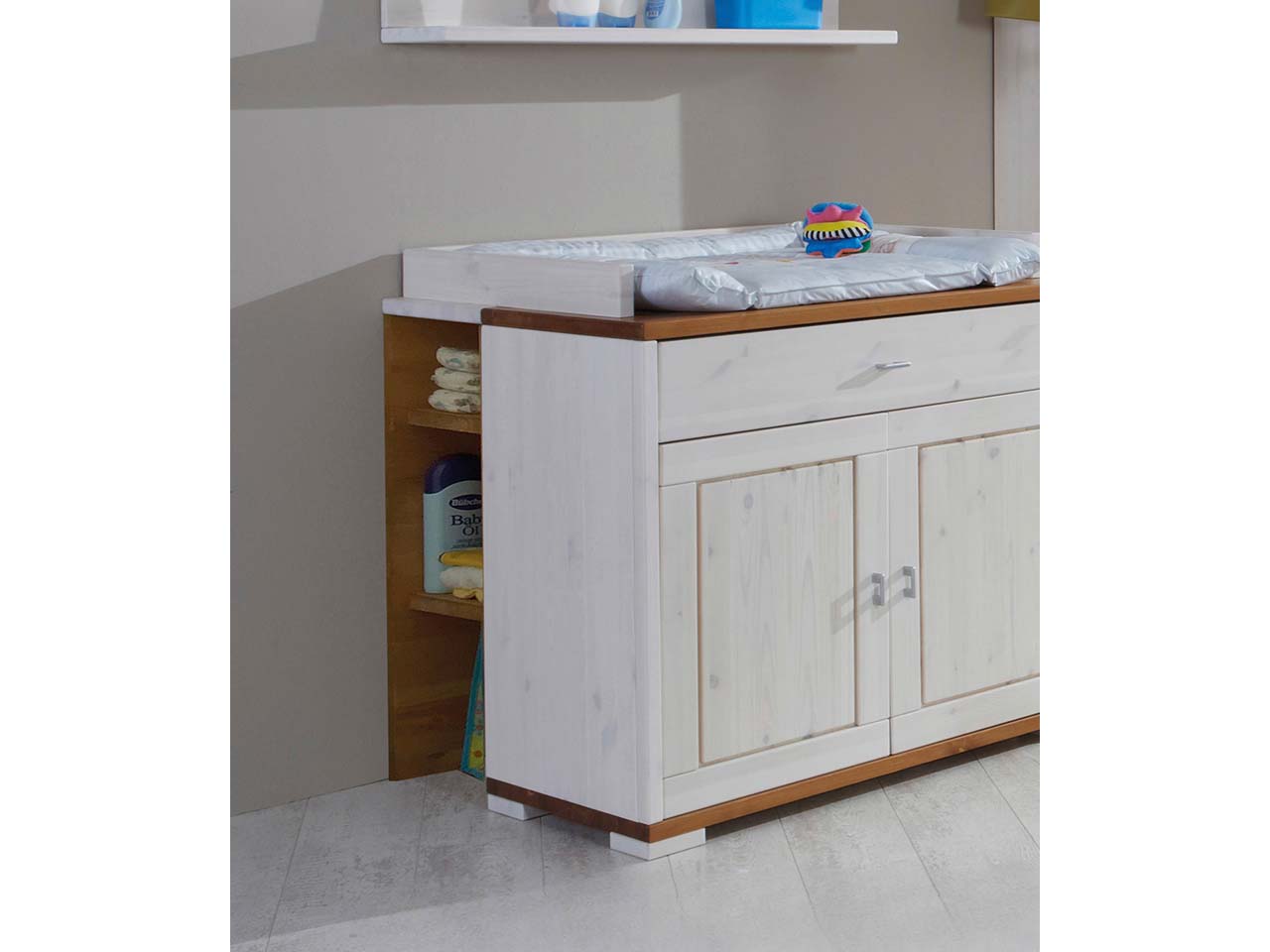 Regal für Wickelkommode "VITA" B100xT80xH90 cm, Kiefer weiß/provence