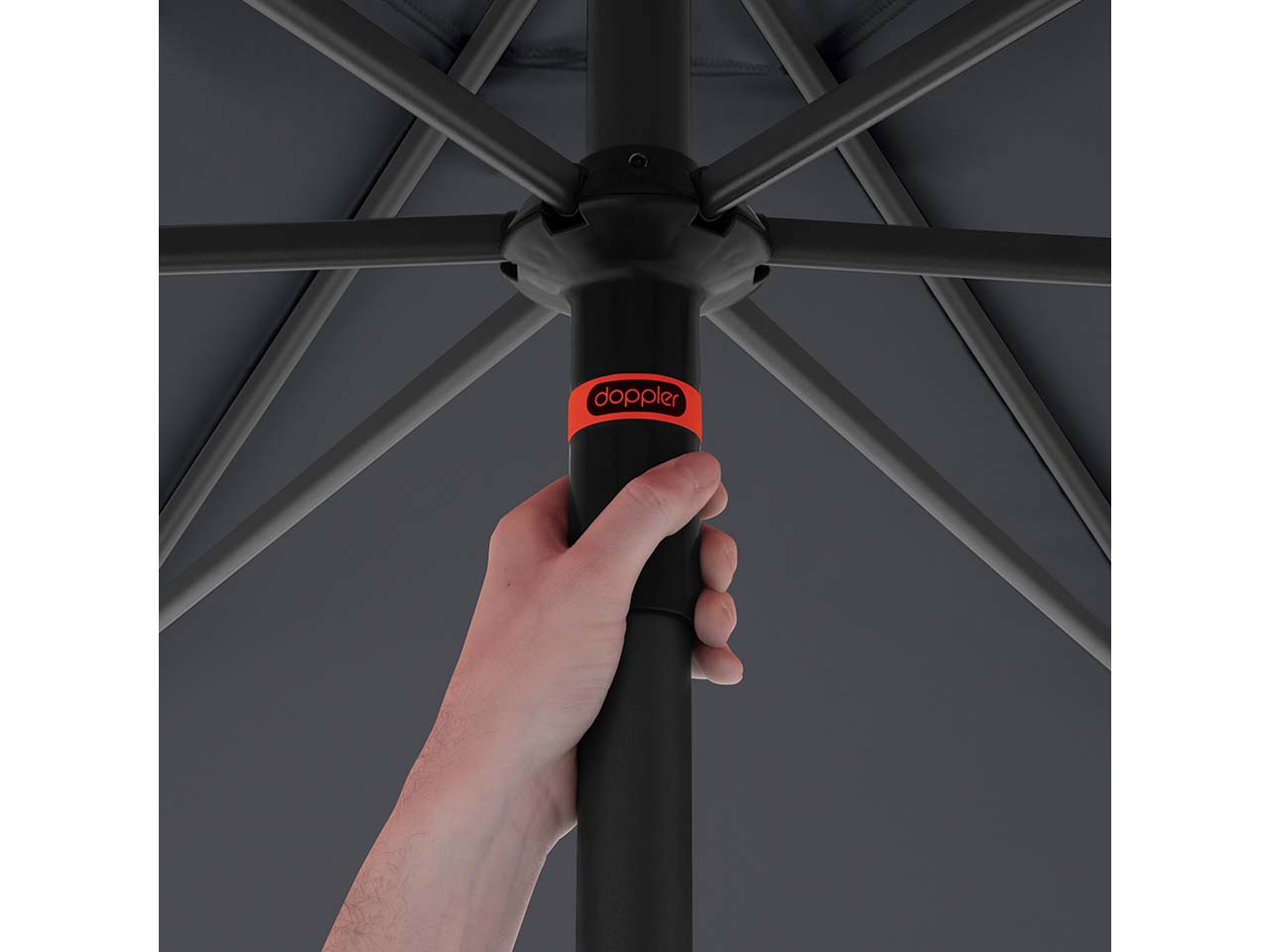 doppler Sonnenschirm "myZone Push Up" Ø 300 cm, HV, anthrazit