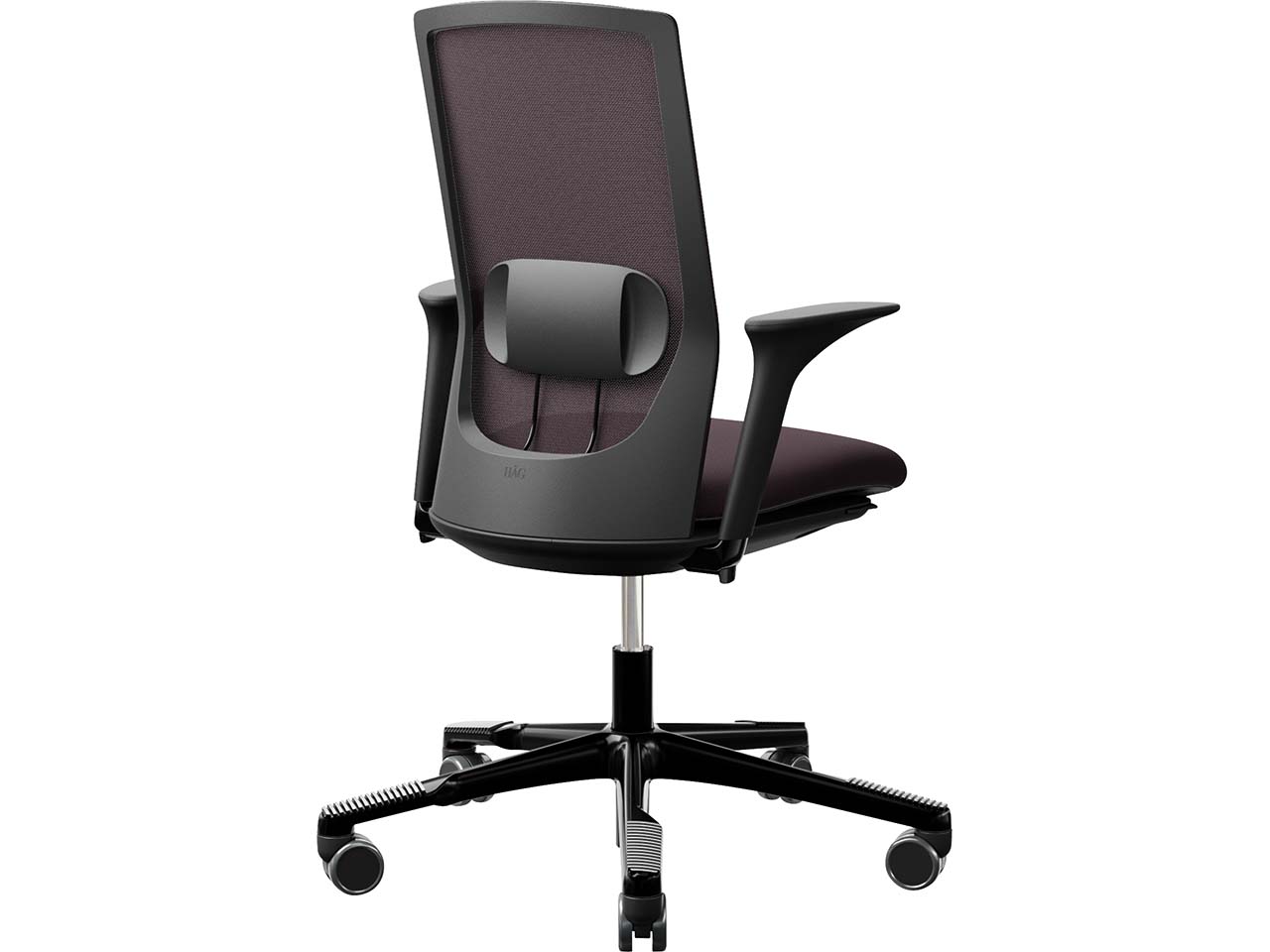 HAG Bürodrehstuhl "Futu mesh 1100-S" mit AL, Gestell: sw, Stoff: "FutuKnit" Aubergine
