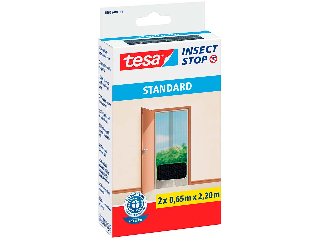 2 tesa Fliegengitter "Insect Stop"Tür 65 x 220 cm, schwarz
