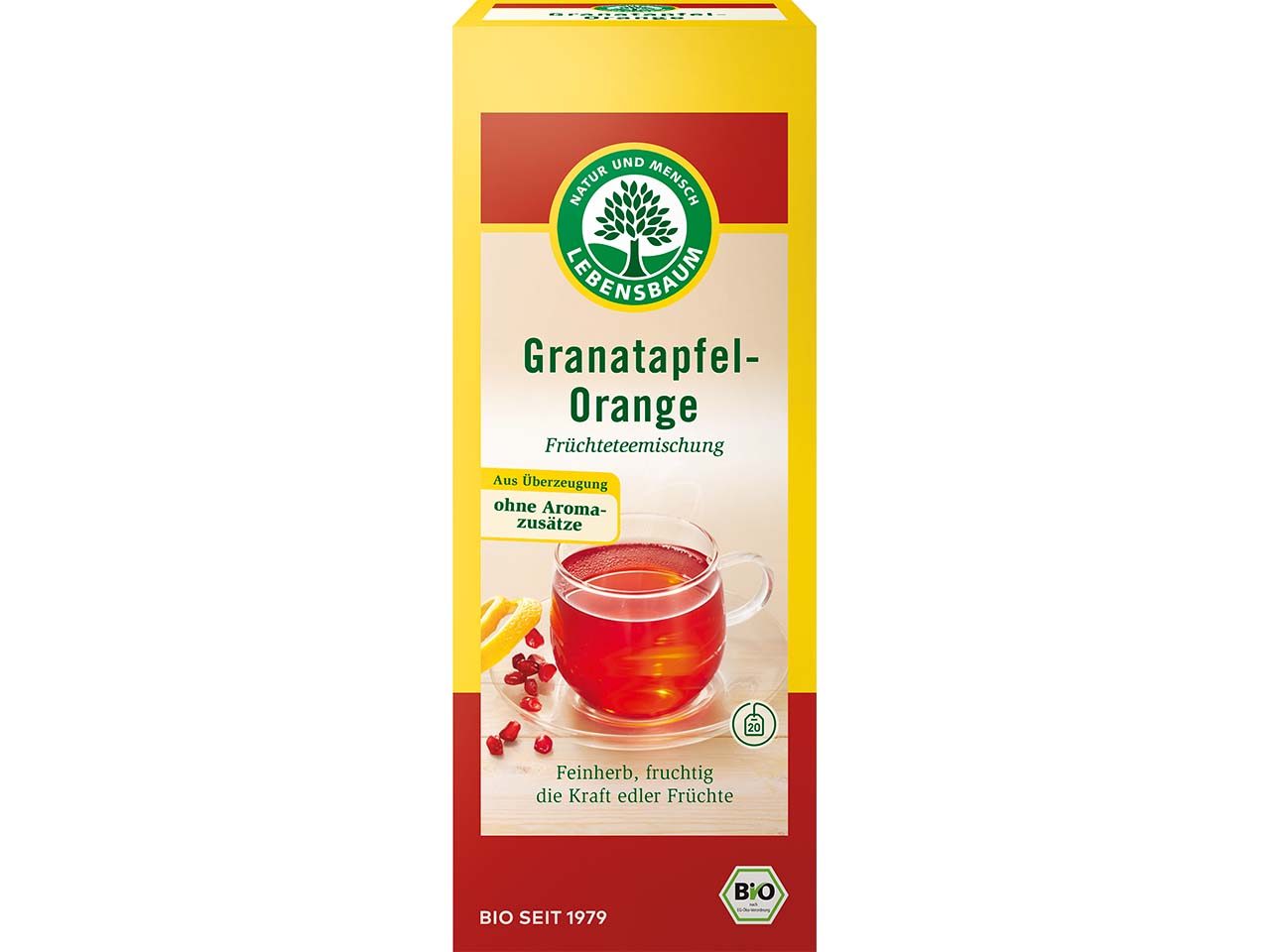 LEBENSBAUM Bio-Früchtetee-Mischung Granatapfel-Orange, 20 x 2,5 g
