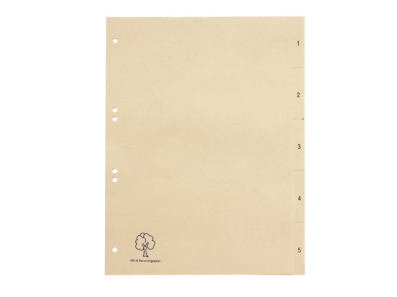 Register aus Tauenpapier 1-5, DIN A4