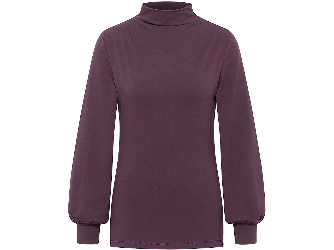 tranquillo Bio-Damen-Bluse mit Puffärmel, plum, Gr. L