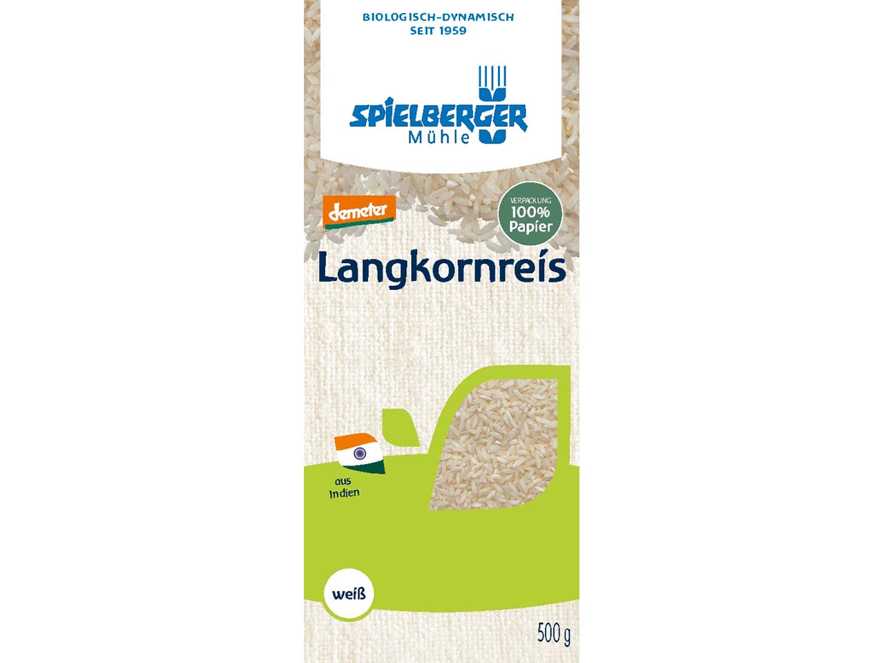Spielberger Mühle Bio-Langkornreis Thaibonnet weiß, 500 g