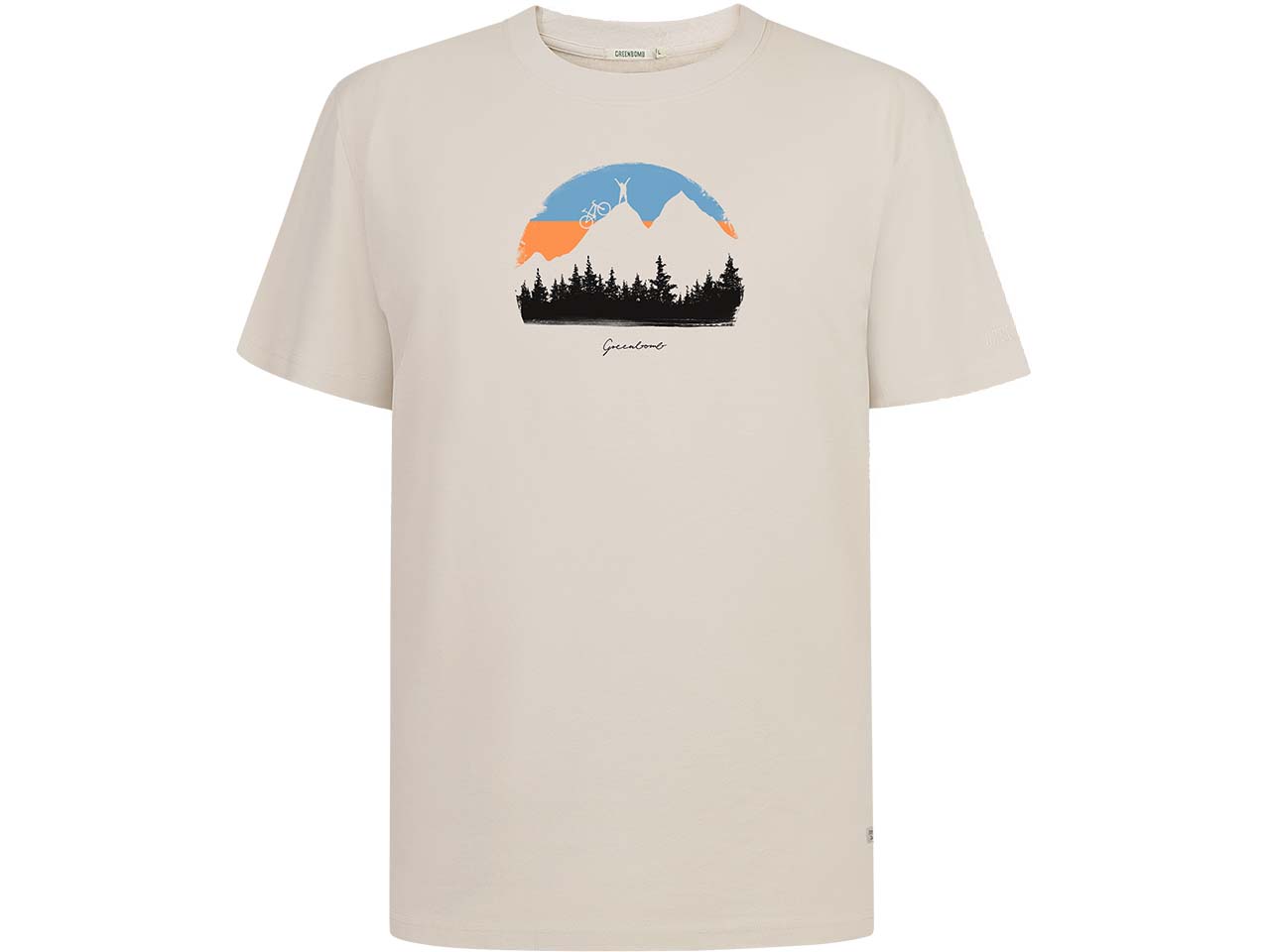 GREENBOMB Bio-Herren-T-Shirt "Forest Happy" mit Rundhalsausschnitt, creme white, Gr. L